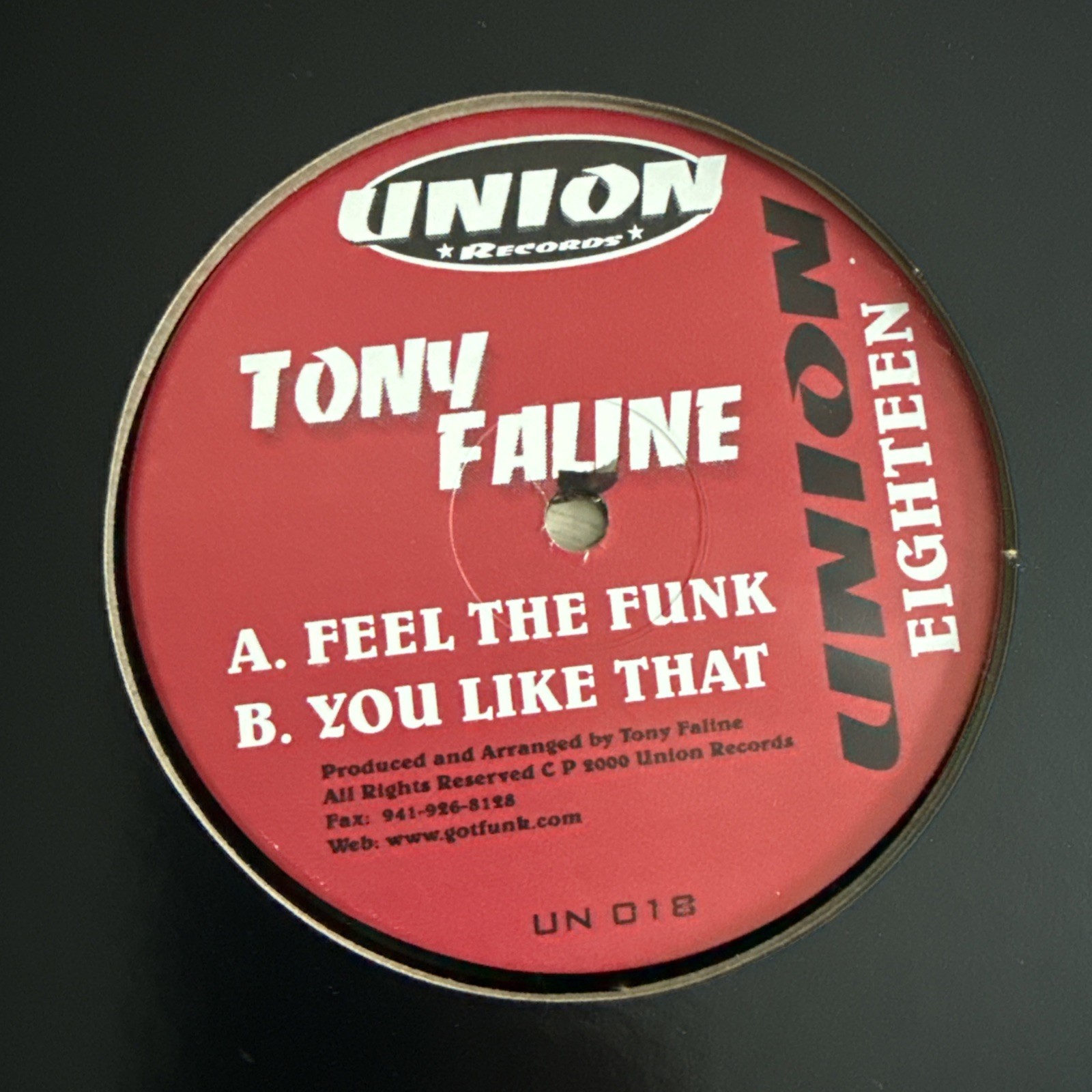 Tony Faline – Feel The Funk 12″ Union Records 2000 Vinyl Electronic