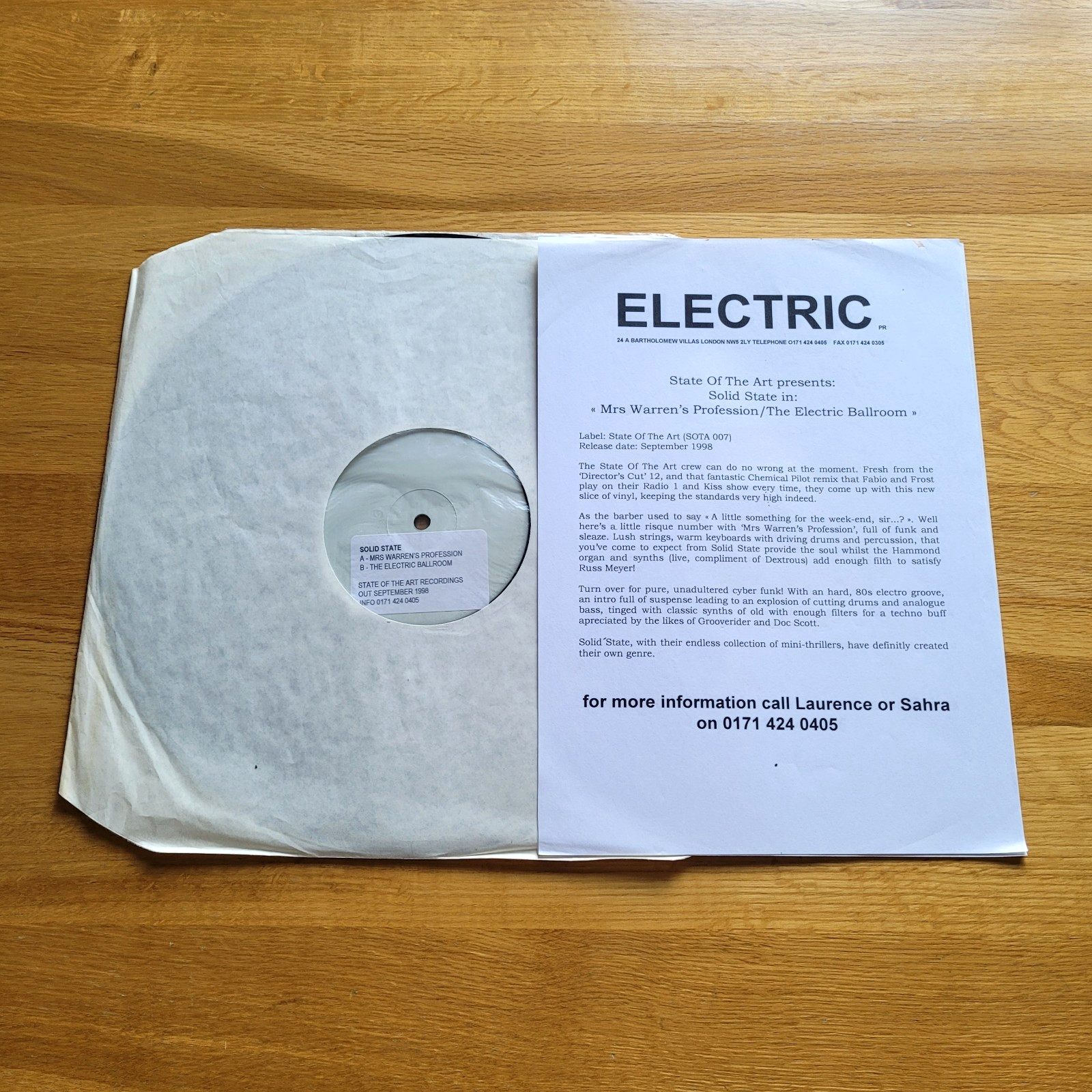 Solid State – Mrs. Warren’s Profession / The Electric Ballroom Vinyl Record DNB