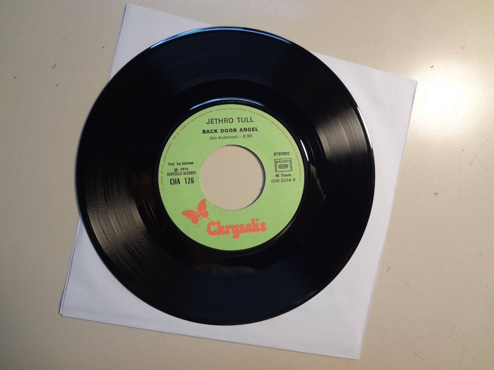 JETHRO TULL: Bungle In The Jungle- Back-Door Angels-France 7″ 1974 Chrysalis PSL