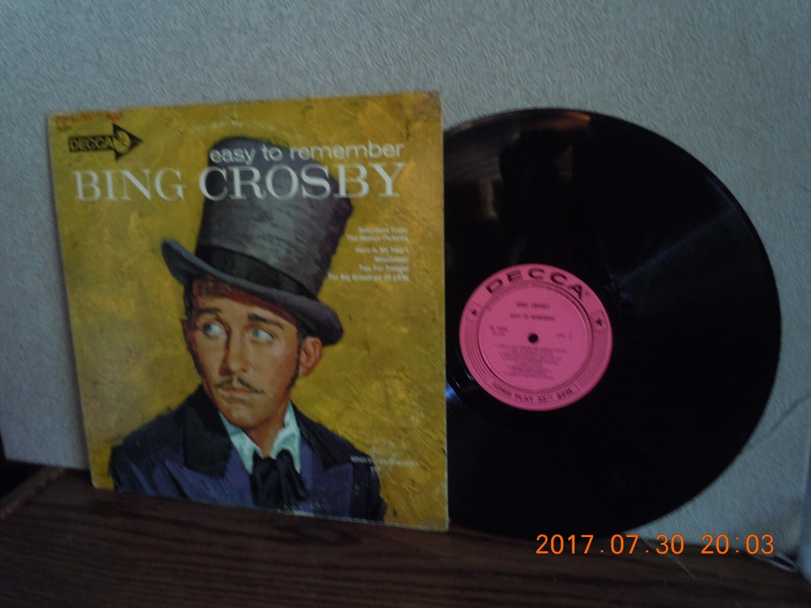 CROSBY,BING Vinyl lp…EASY TO REMEMBER…DECCA…VG-/VG…’62