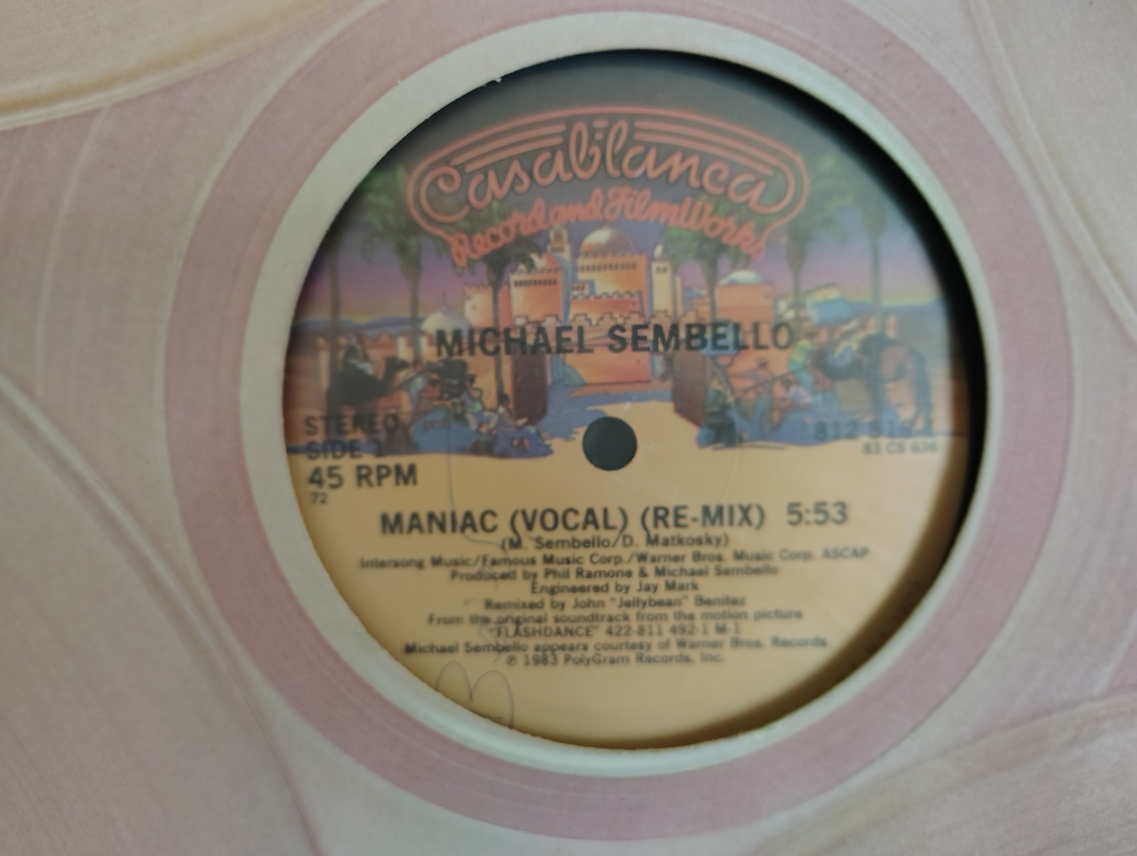 MICHAEL SEMBELLO – “MANIAC” (RE-MIX) CASABLANCA RECORDS 1983