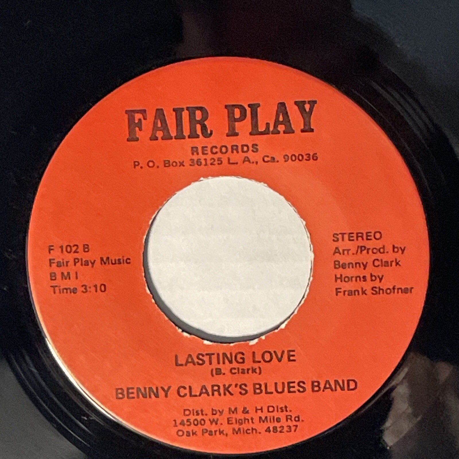 Benny Clark’s Blues Band Lasting Love/Rent Party Fair Play Sweet Soul F 101