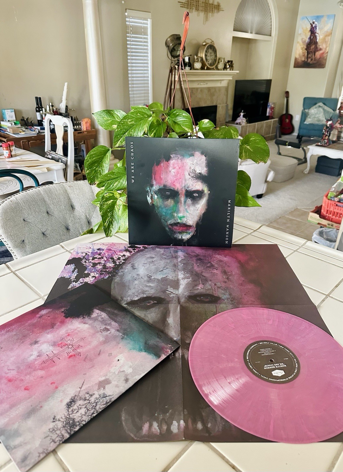 Marilyn Manson We Are Chaos LP HOT PINK Shimmer Limited Vinyl NEAR MINT!**