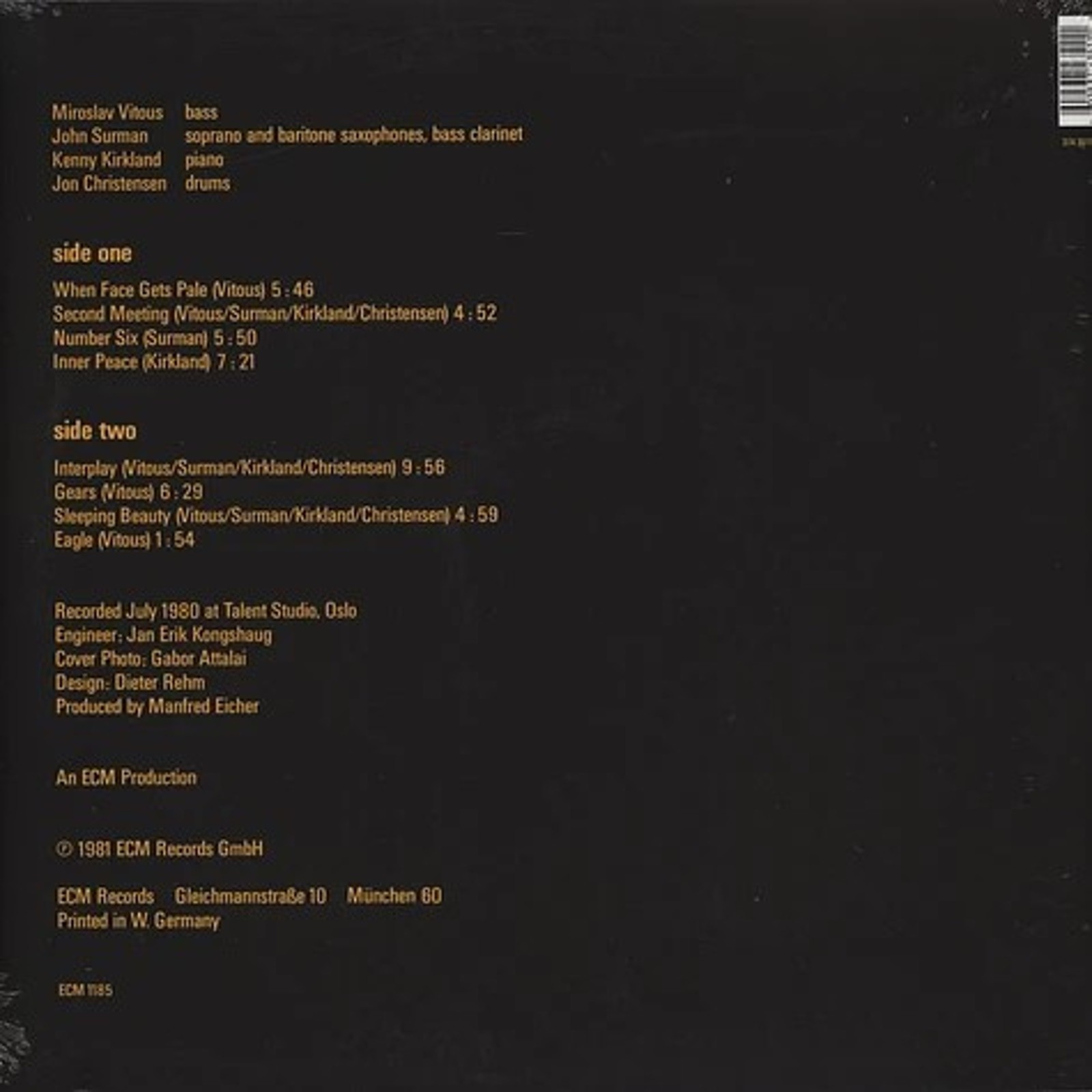 Miroslav Vitous Group ECM Records – ECM 1185 Sealed 180 Gram Vinyl LP