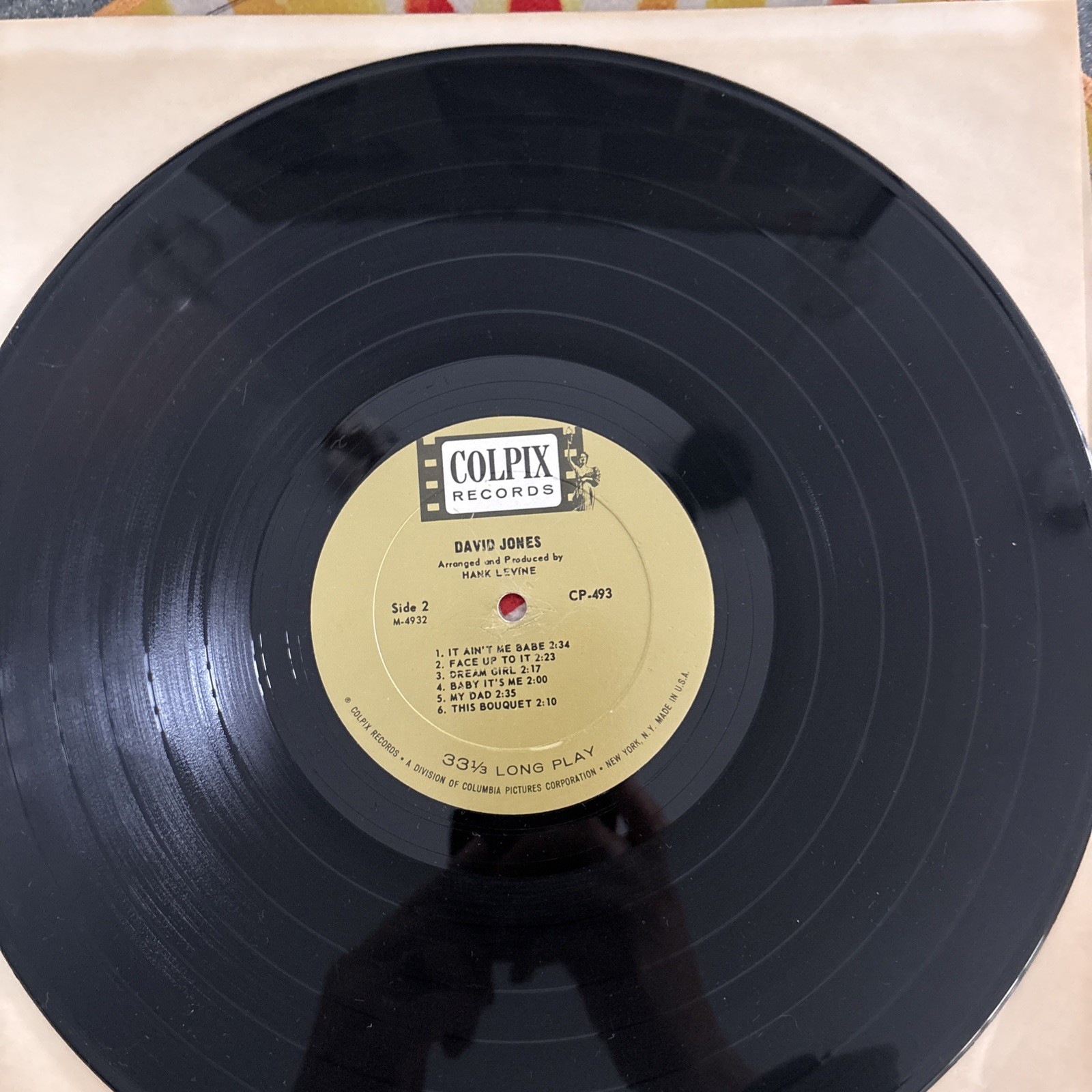 DAVID JONES Self-Titled Davey Monkees 1965 Mono Colpix Records CP-493 EX- Vinyl