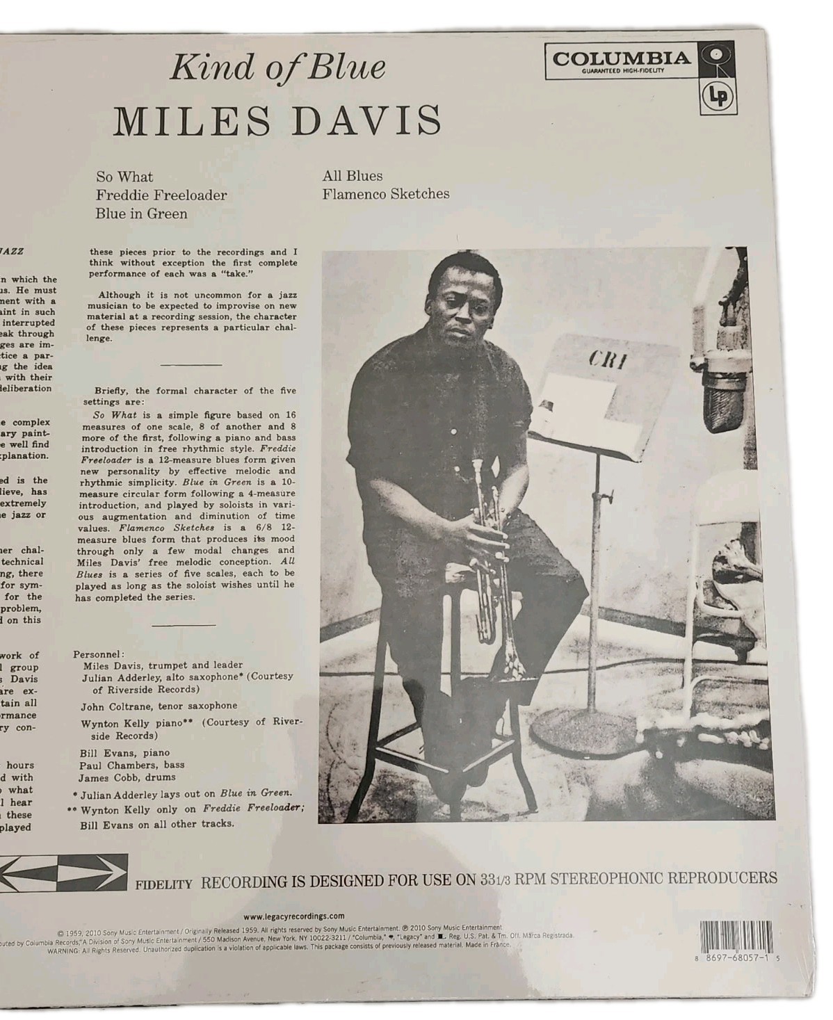 Miles Davis Kind of Blue 180g Vinyl LP New Sealed Legacy Edition-Best Jazz Album