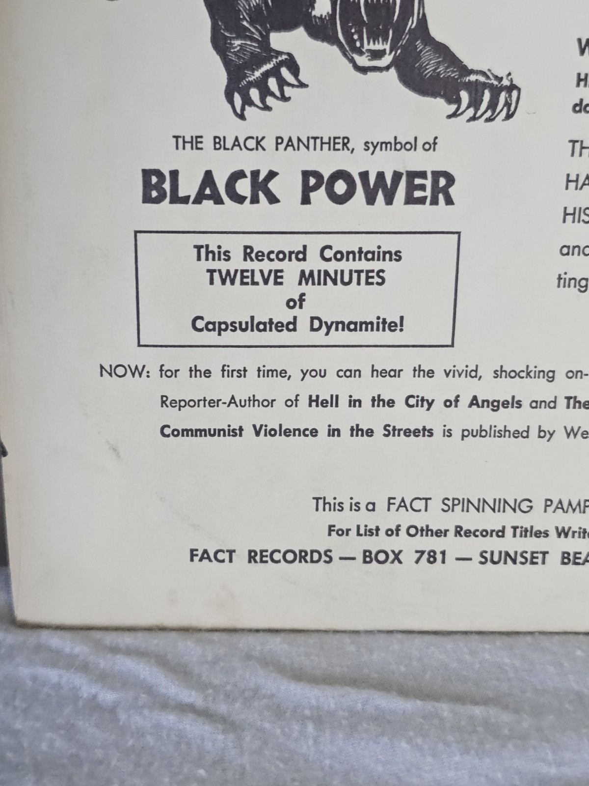 1960s Black Power Gary Allen FACT Records 7″ 33 RPM Political Spoken Word