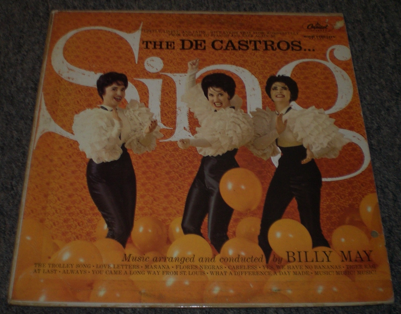 The De Castros Sing Billy May~1960 Latin Pop~Original Inner Sleeve~FAST SHIPPING