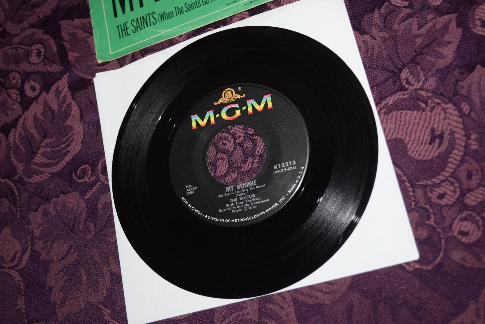 The Beatles My Bonnie The Saints MGM K-13213 Picture Sleeve 45 RPM EX/G+
