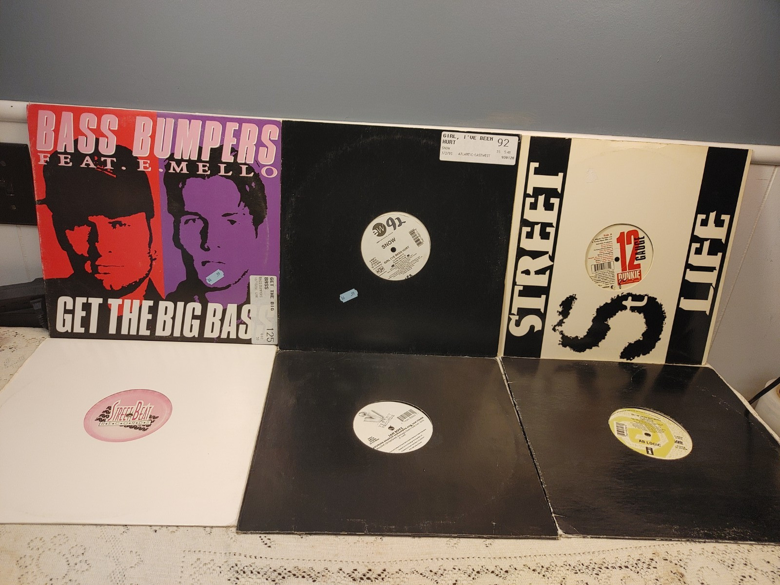 Lot of 18 Vinyl 33 RPM 12″ Single Records Mostly Rap Hip Hop & Funk RADIO EDITS