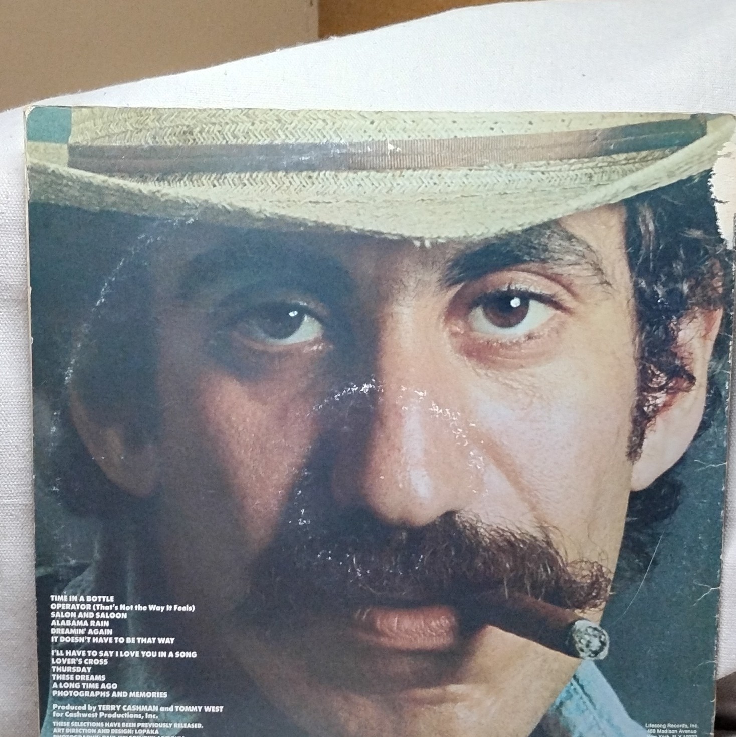 Jim Croce Photographs & Memories Greatest Hits LP Vinyl 1976 Lifesong Folk Rock