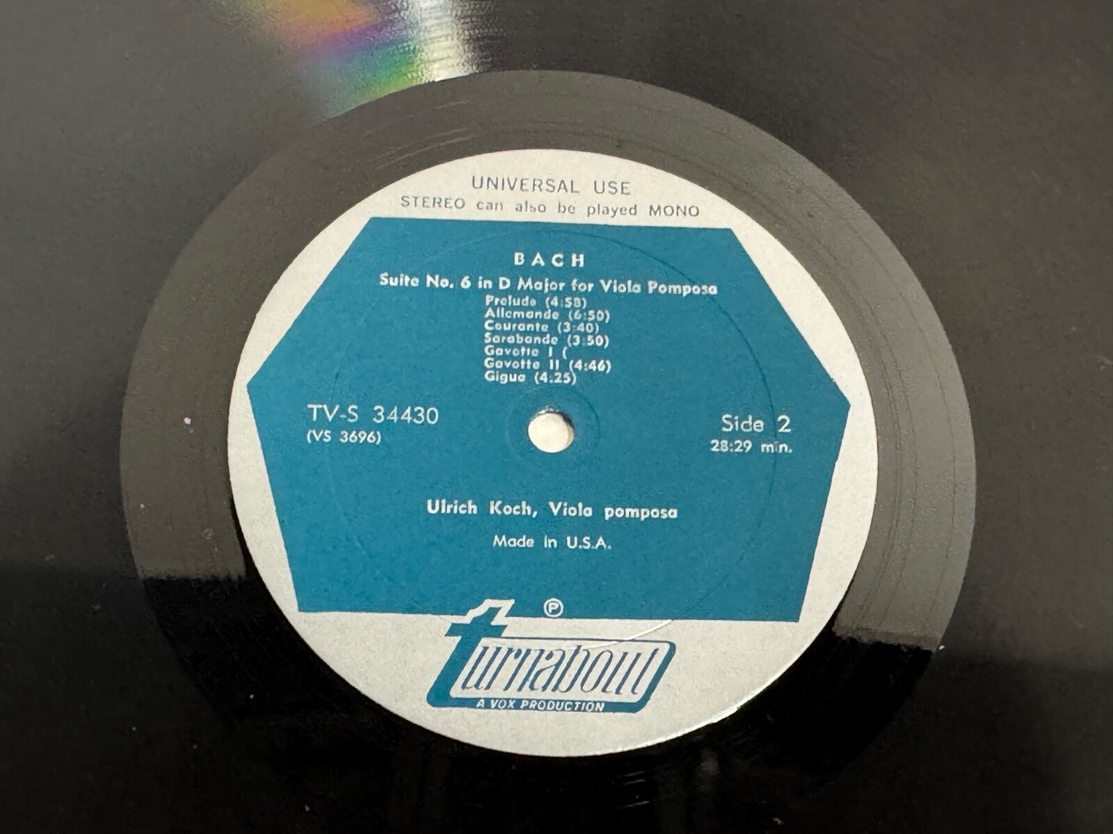 RAGOSSNIG, KOCH – JS BACH suite for lute, suite for viola LP Vinyl Record