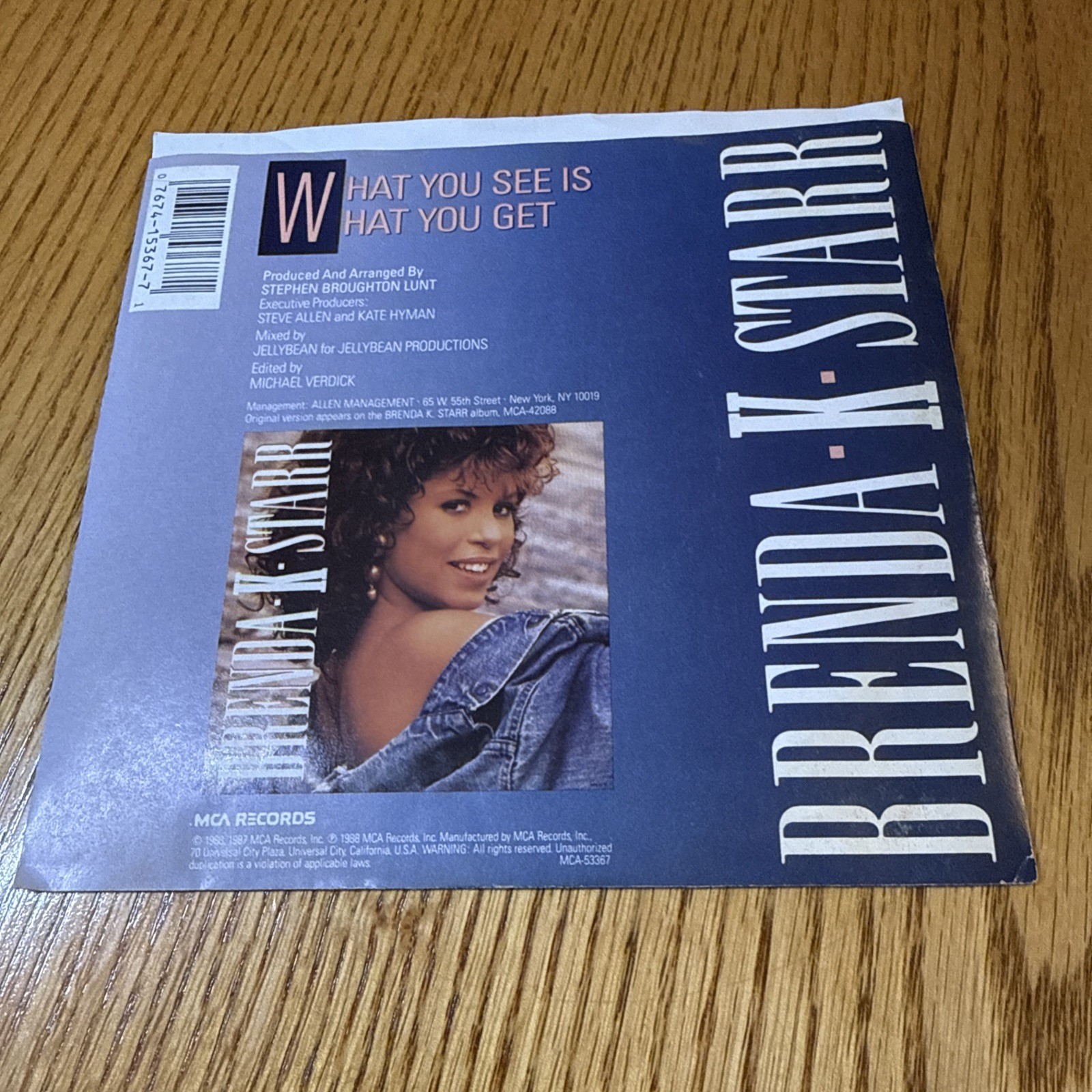 Brenda K Starr What You See Is What You Get Vtg 45 Vinyl Record Picture Sleeve
