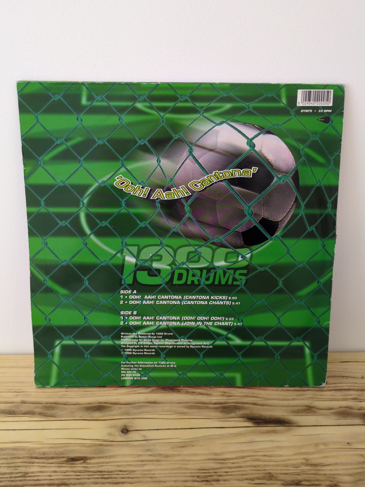 1300 Drums Ooh! Aah! Cantona 12″ Vinyl Record 1996 Dynamo DYNT5