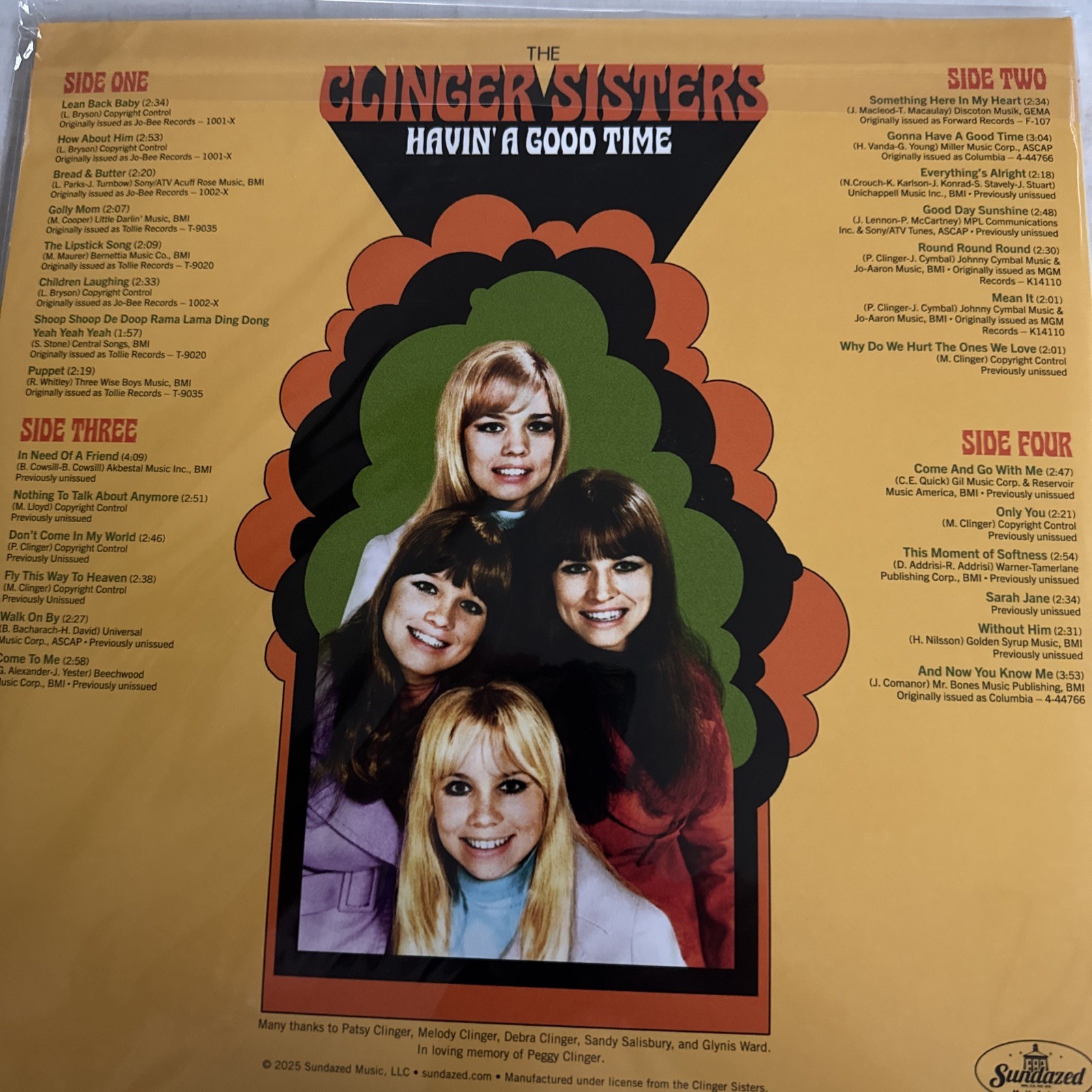 CLINGER SISTERS ‘HAVIN A GOOD TIME’ (2LP) LP New FACTORY SEALED NEW – SUNDAZED!