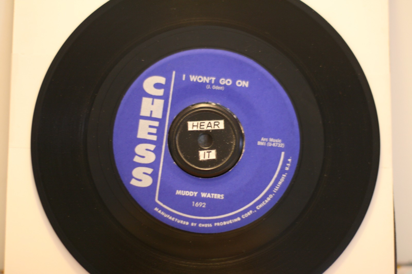 MUDDY WATERS “I WON’T GO ON” 1958 CLASSIC CHICAGO BLUES ON CHESS (VG+) LISTEN!