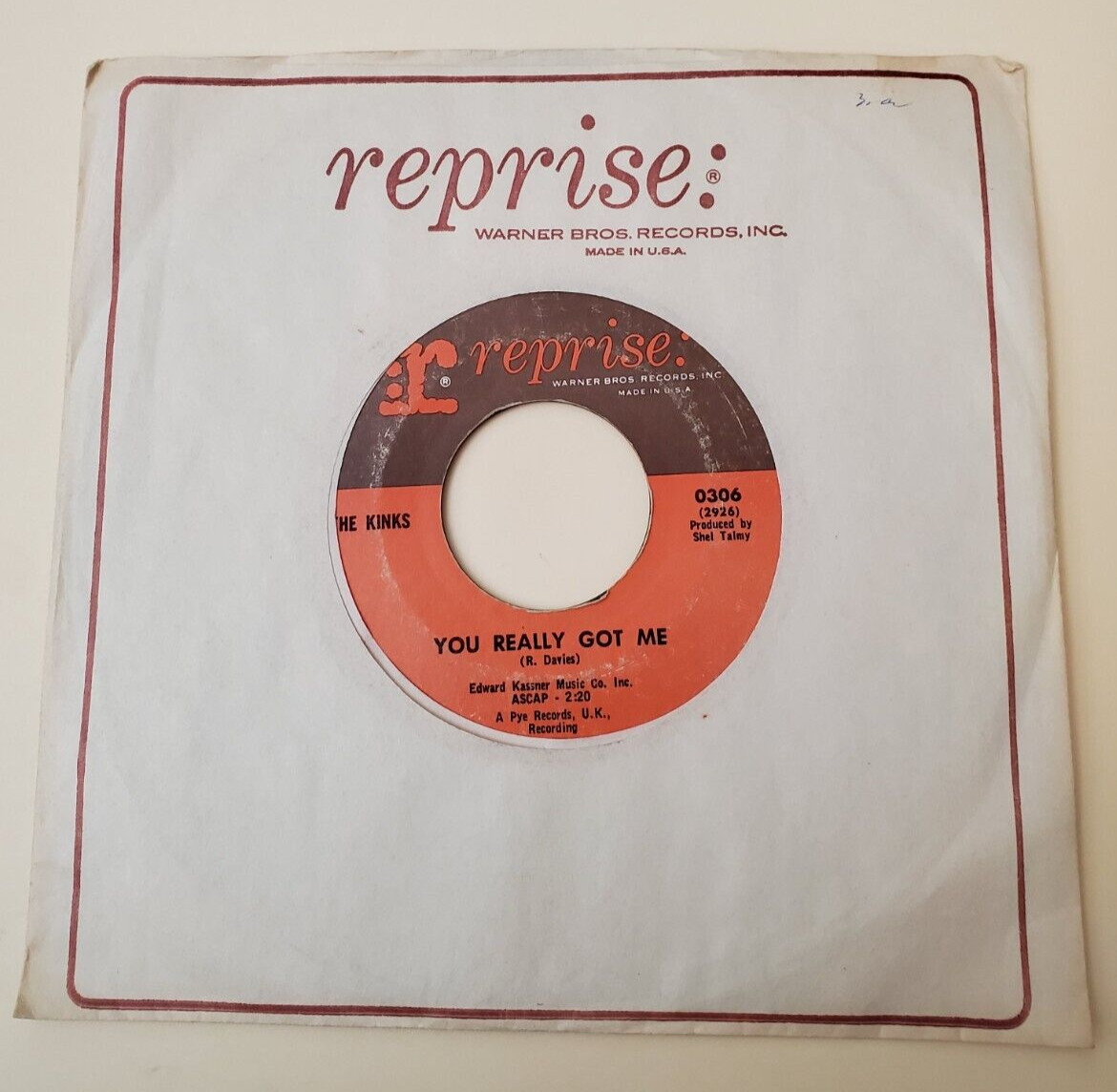 Kinks YOU REALLY GOT ME / IT’S ALL RIGHT (ROCK N ROLL 45) #0306 PLAYS VG+