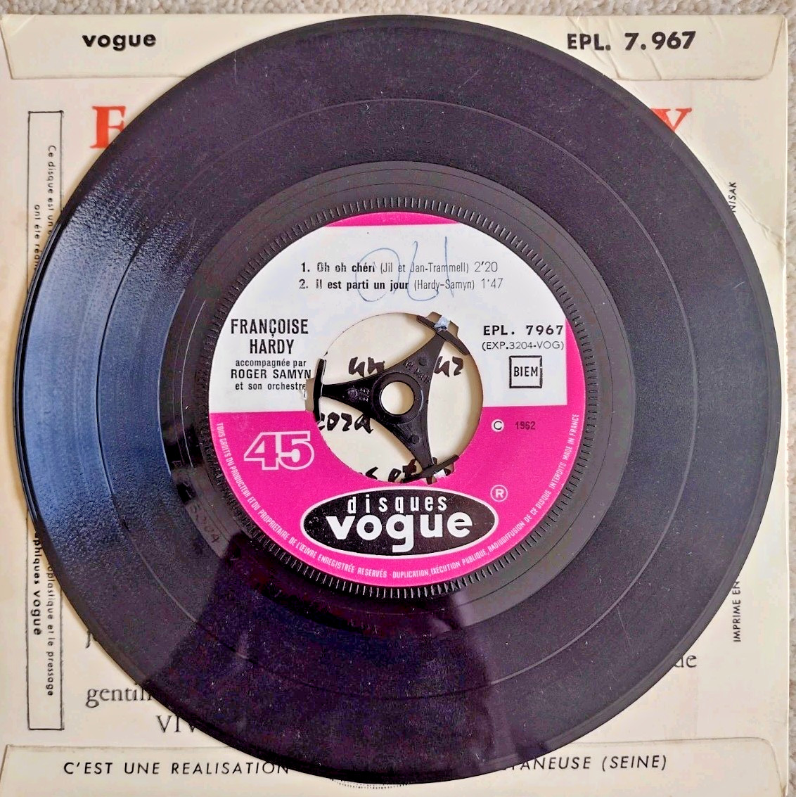 Francoise Hardy 3x Vogue EPs Le Premier Bonheur du Jour++ 1962/3 VG/VG(+)