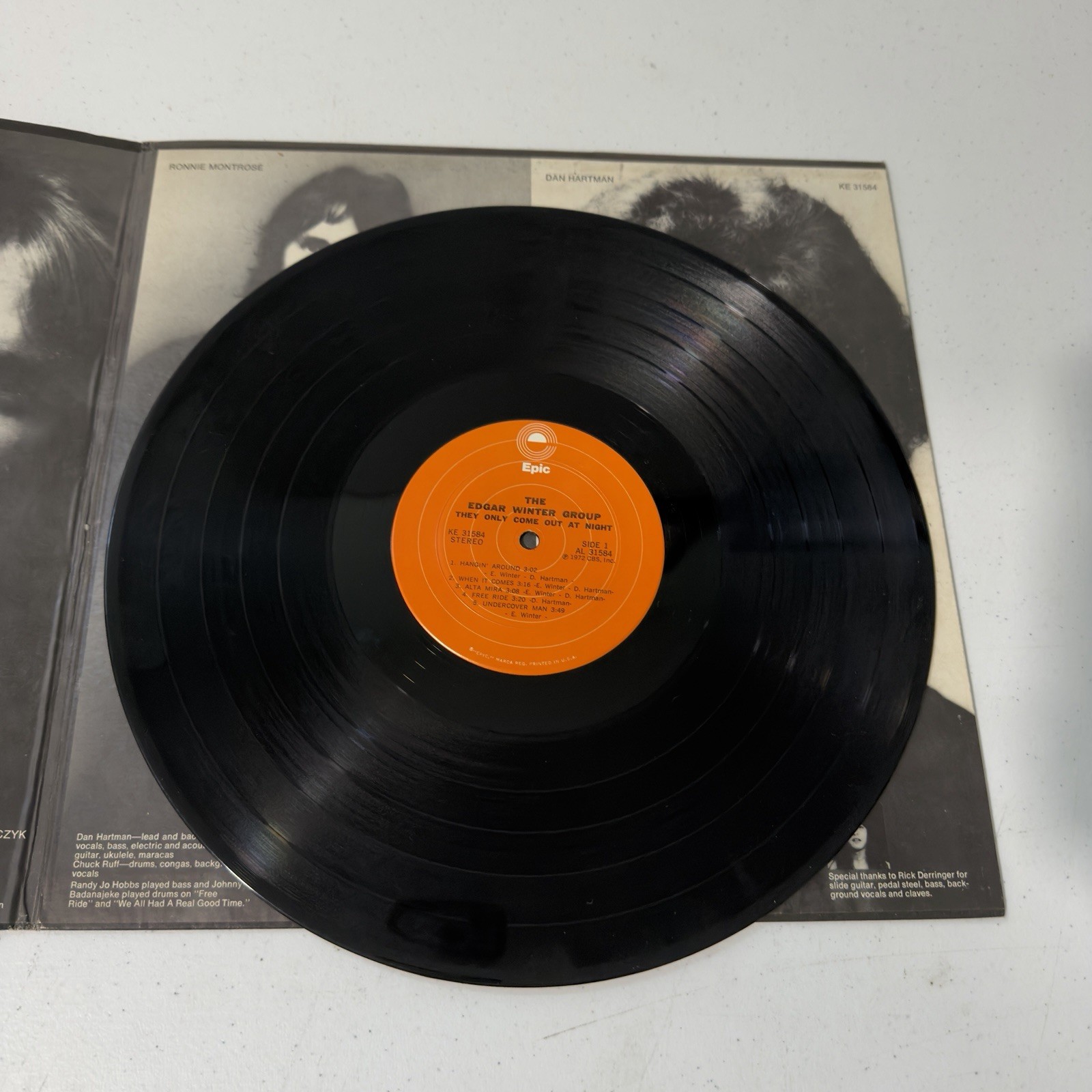 EDGAR WINTER GROUP THEY ONLY COME OUT AT NIGHT LP 1972 ORIGINAL GATEFOLD VG++