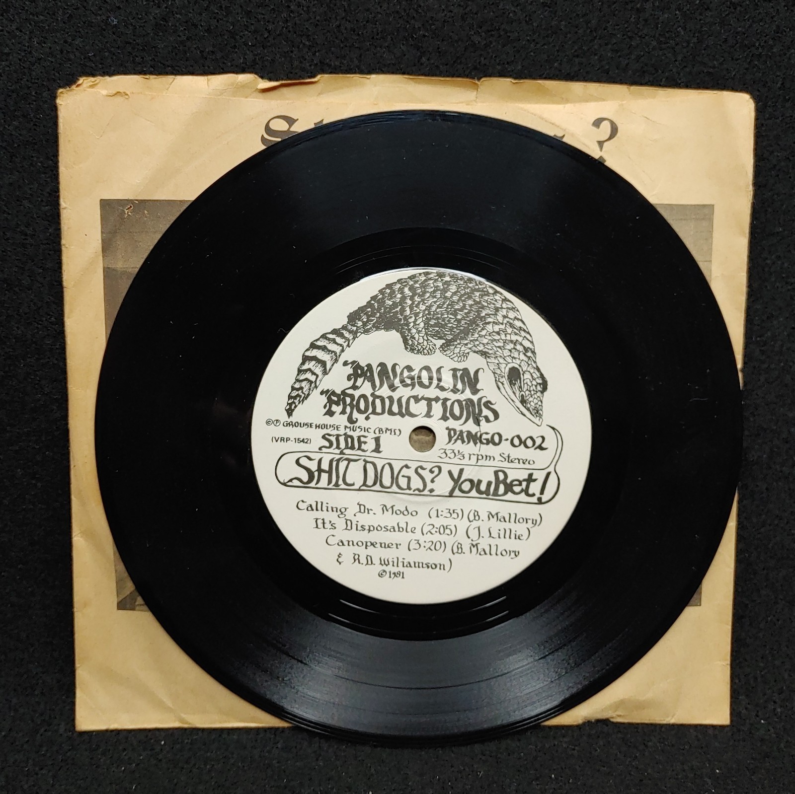 SHIT DOGS Shit Dogs? You Bet! Rare 1981 Private Press Punk 7″ EP Original Vinyl