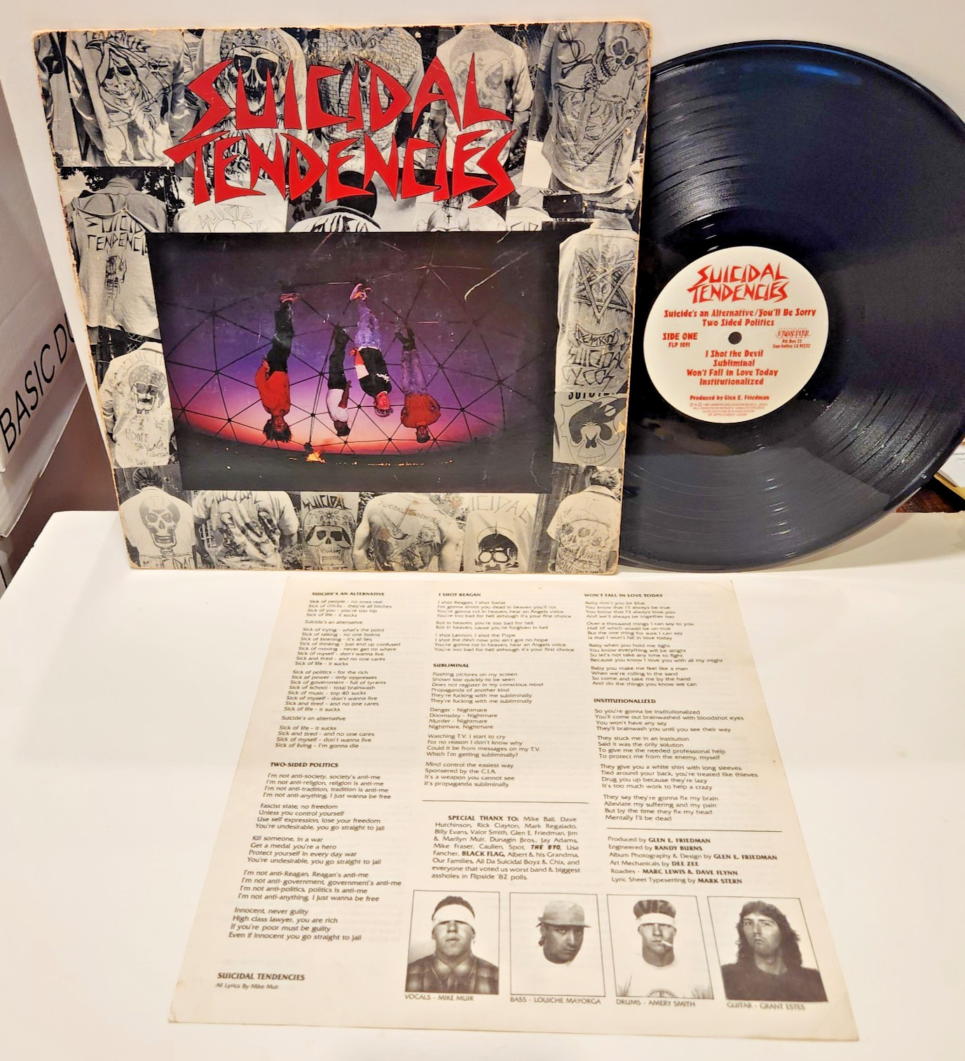 SUICIDAL TENDENCIES – S/T 1st Press 1983 Translucent Brown Vinyl LP w Insert