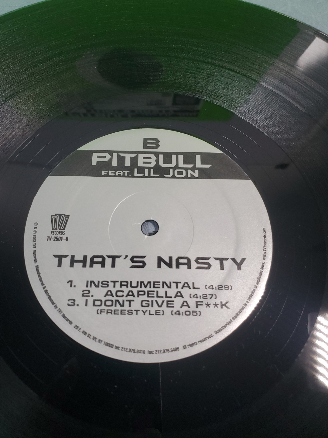 Pitbull Lil Jon Thats Nasty 12″ Vinyl Single 2004 TVT Records Promo Rap Hip Hop
