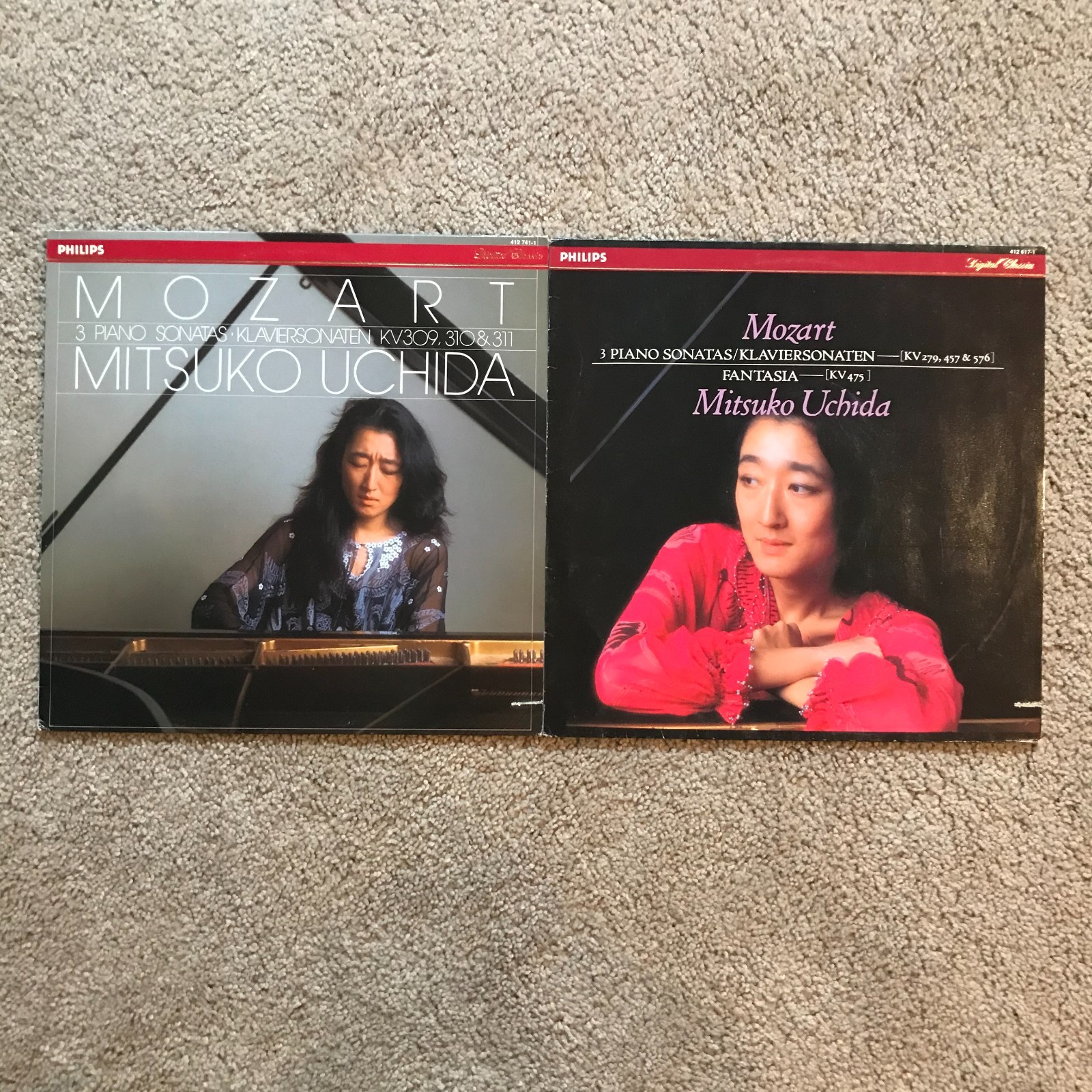 LOT of 2 MITSUKO UCHIDA Piano Sonatas KV 309-311 279 457 Philips 416 617 741 LP