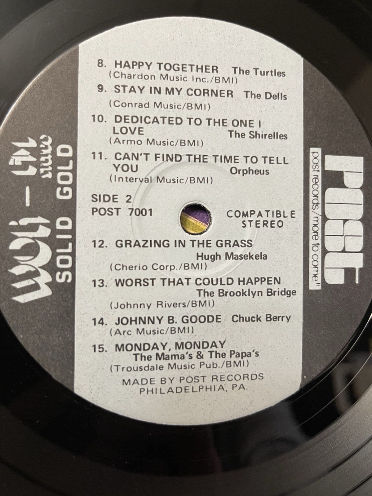 WOR FM STEREO 98.7 SOLID GOLD DOUBLE VINYL LP PACKED WITH SOLID GOLD HITS!