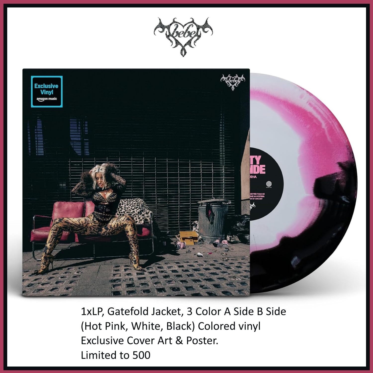 Bebe Rexha DIRTY BLONDE Amazon Exc. Hot Pink, Black, White LTD Edition VINYL LP