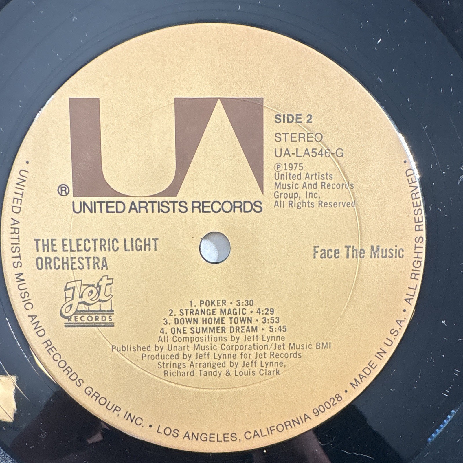 Electric Light Orchestra Face The Music LP Vinyl United Artists UA-LA546-G 1975