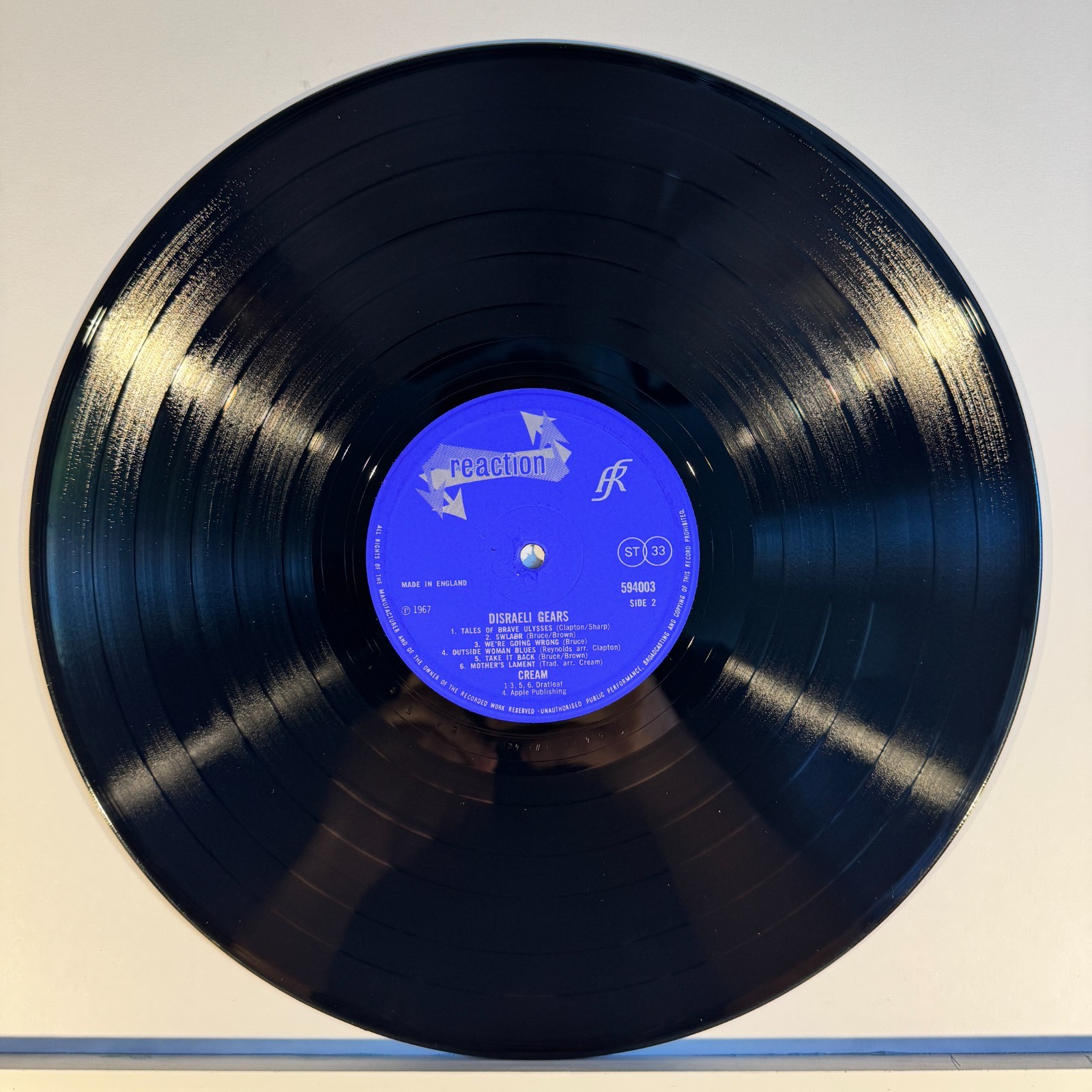 Cream Disraeli Gears Vinyl LP UK Reaction NM-/VG+