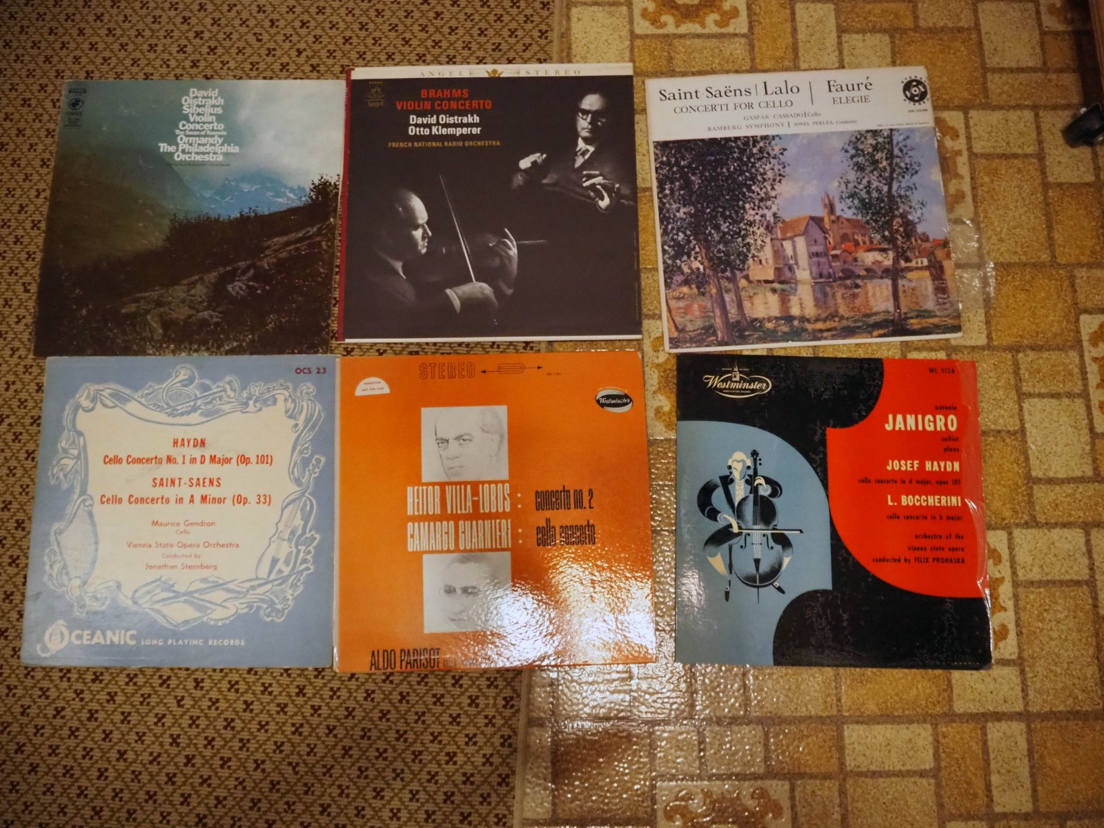 Lot of 6 Violin and Cello LP Record Vinyl