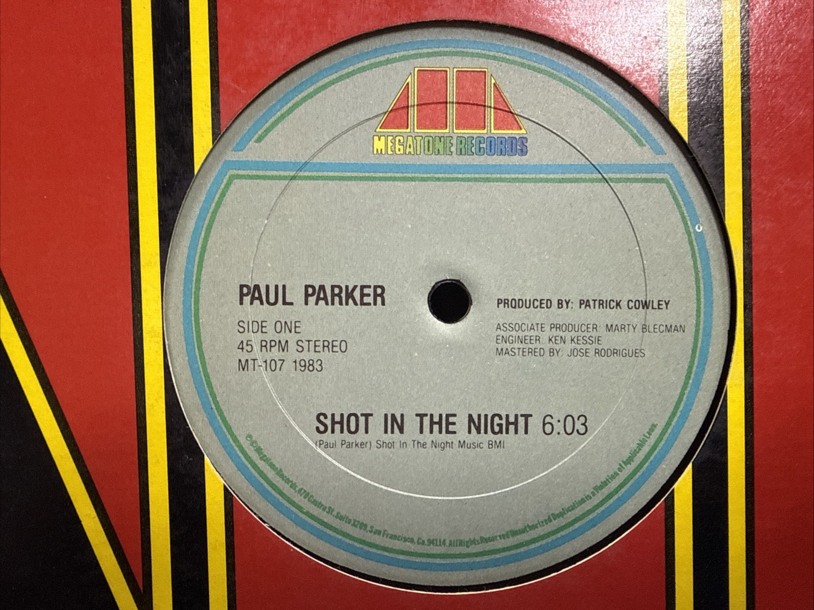 Paul Parker Shot In The Night 12″ 1983 MEGATONE MT-107 HI NRG DISCO