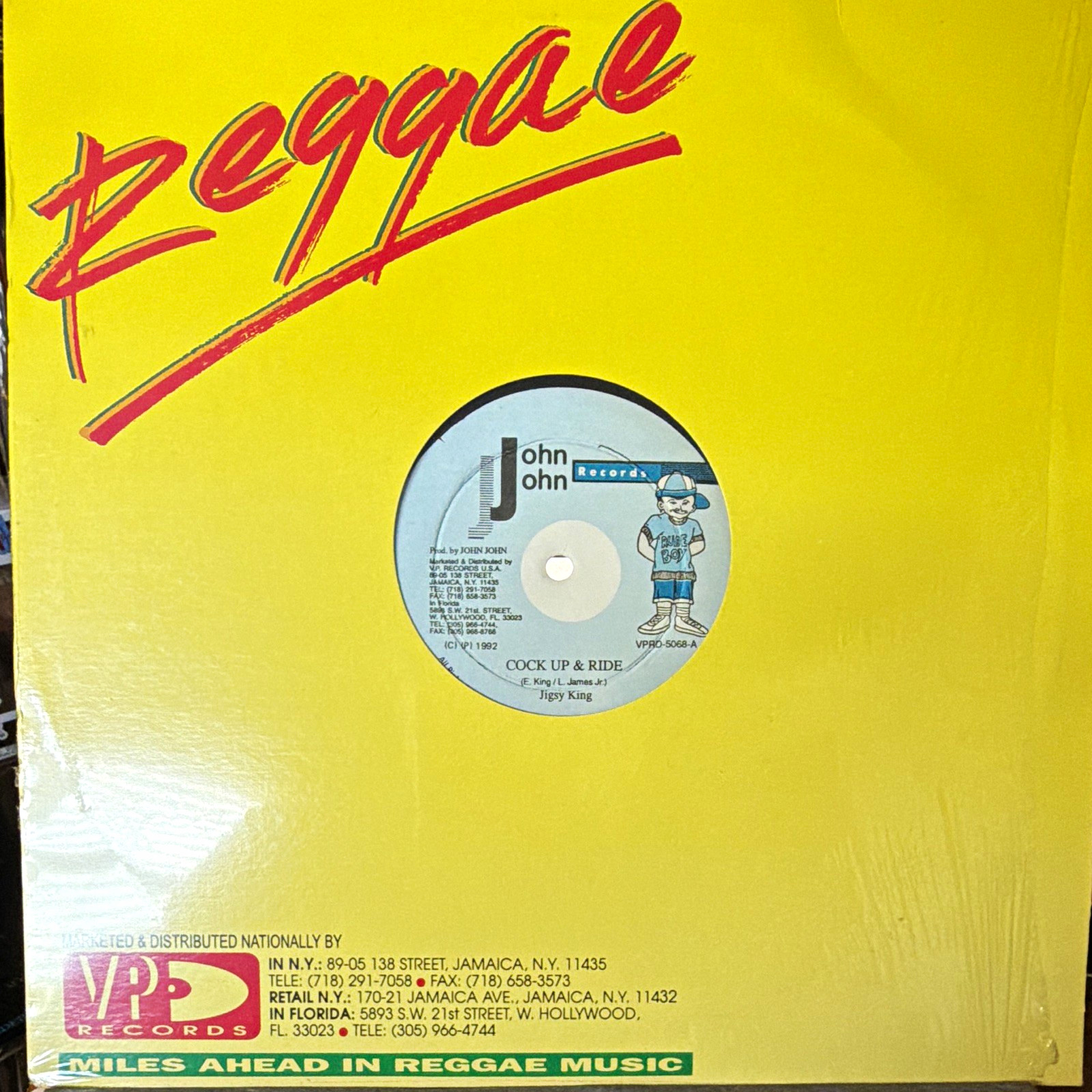 Jigsy King “Cock Up & Ride” Vinyl Record (1992) John John VPRD-5068