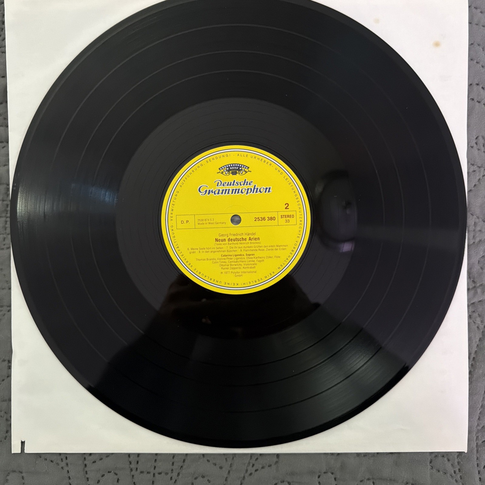 Georg Friedrich Händel Neun Deutsche Arien LP 1977 Deutsche Grammophon 2536 380