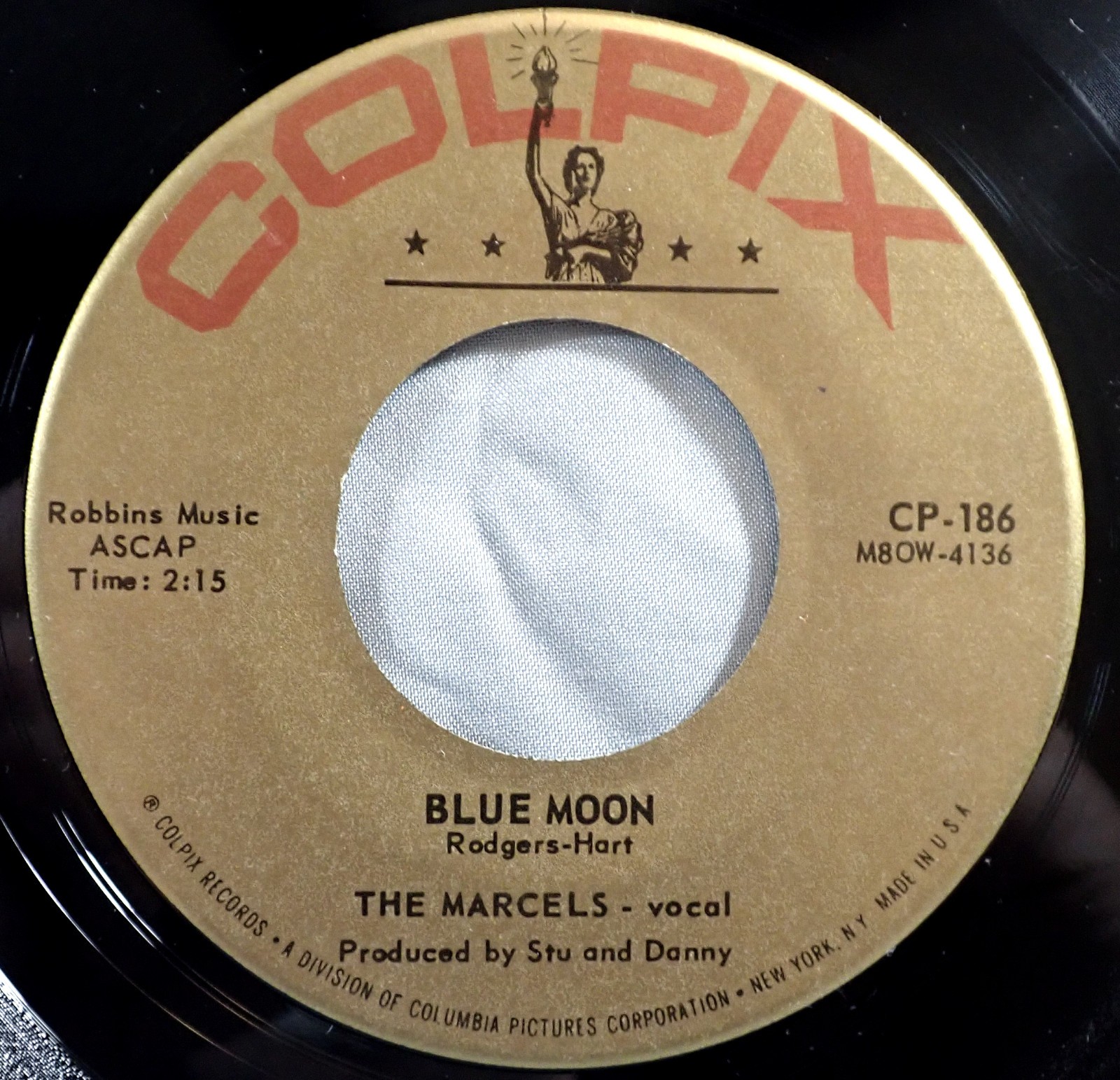 HEAR IT 60’s Doo-Wop 45 rpm record The Marcels “Blue Moon” from 1961