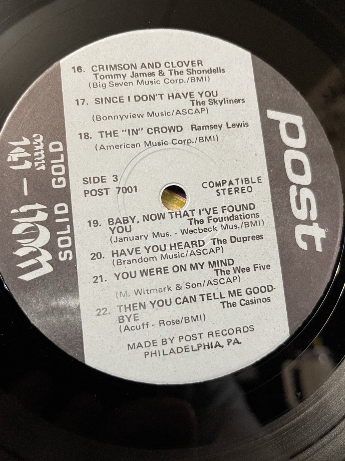 WOR FM STEREO 98.7 SOLID GOLD DOUBLE VINYL LP PACKED WITH SOLID GOLD HITS!
