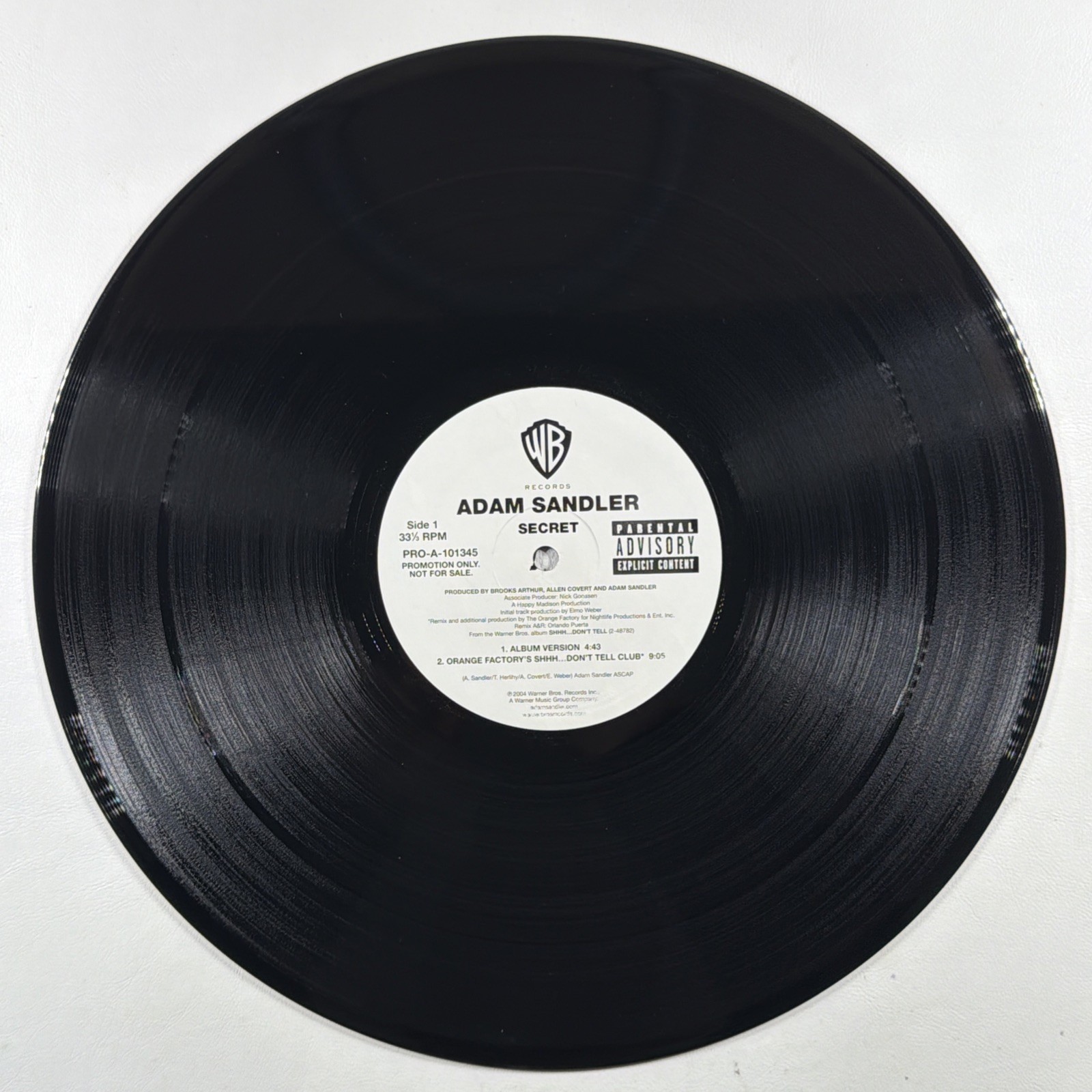 Adam Sandler- Secret 12” Single Warner Bros PRO-A-101345 NM 2004 Promo