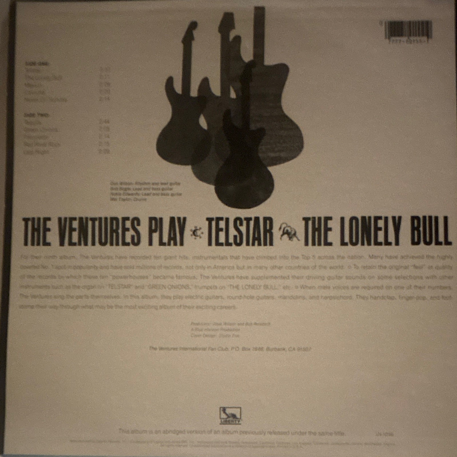 The Ventures Play Telstar / The Lonely Bull Rock Liberty Vinyl LP Record
