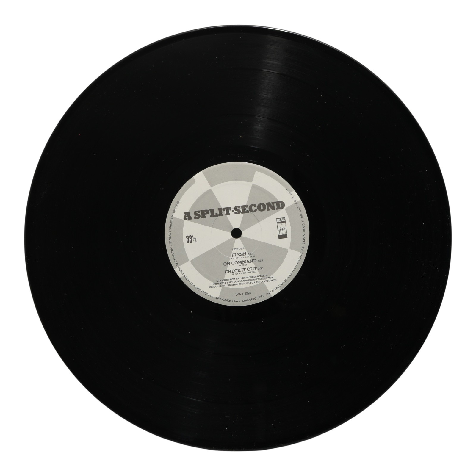 A Split Second Flesh On Command 12 Inch 1988 Wax Trax WAX050 EX