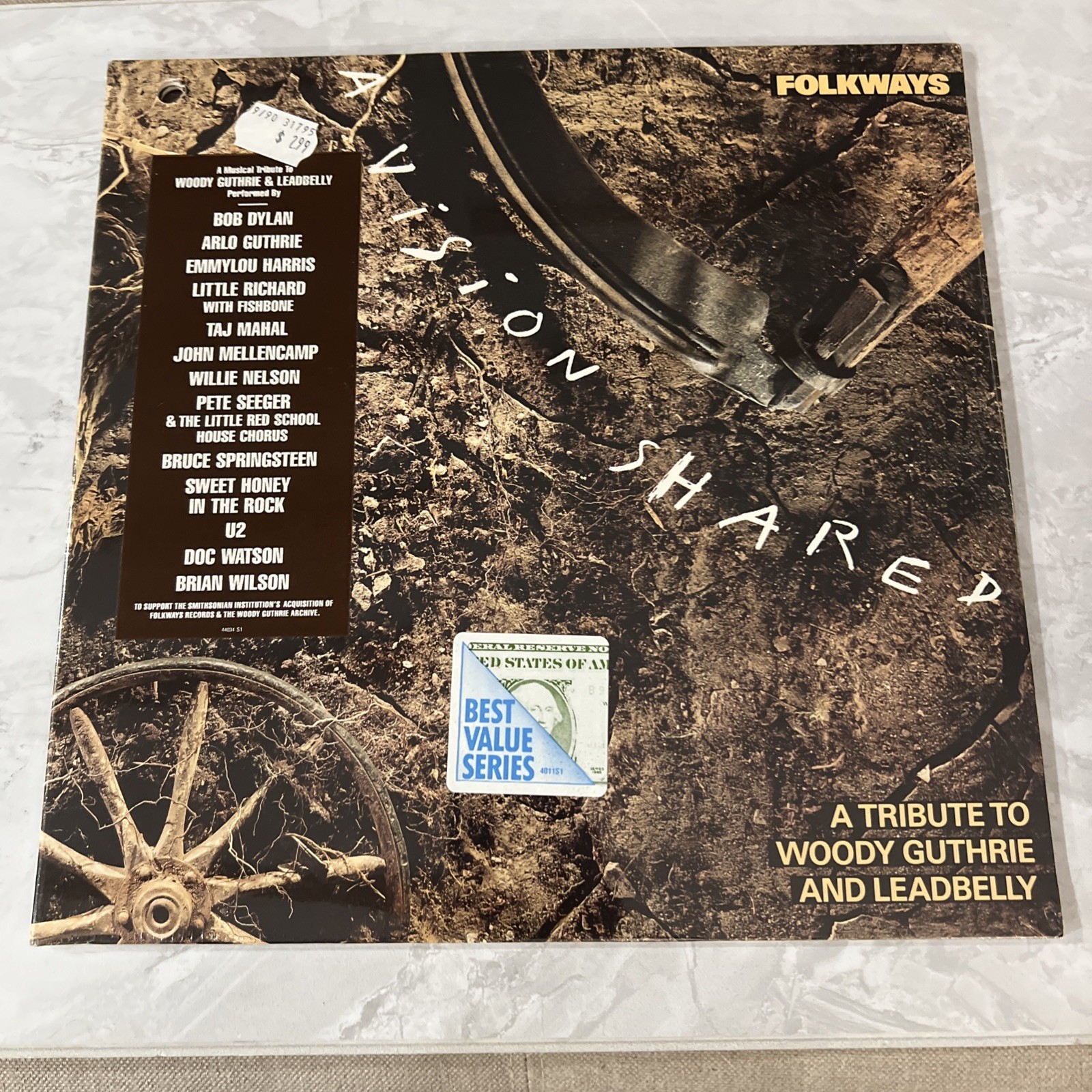 Vision Shared A Tribute to Woody Guthrie & Leadbelly LP (1988) SEALED W/ Hype