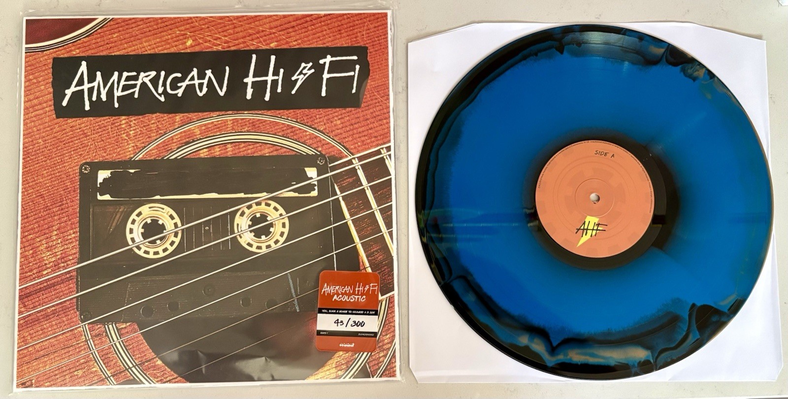 American Hi-Fi – Acoustic – Ltd Ed Teal, Black, & Orange Vinyl LP – 43/300 – NEW