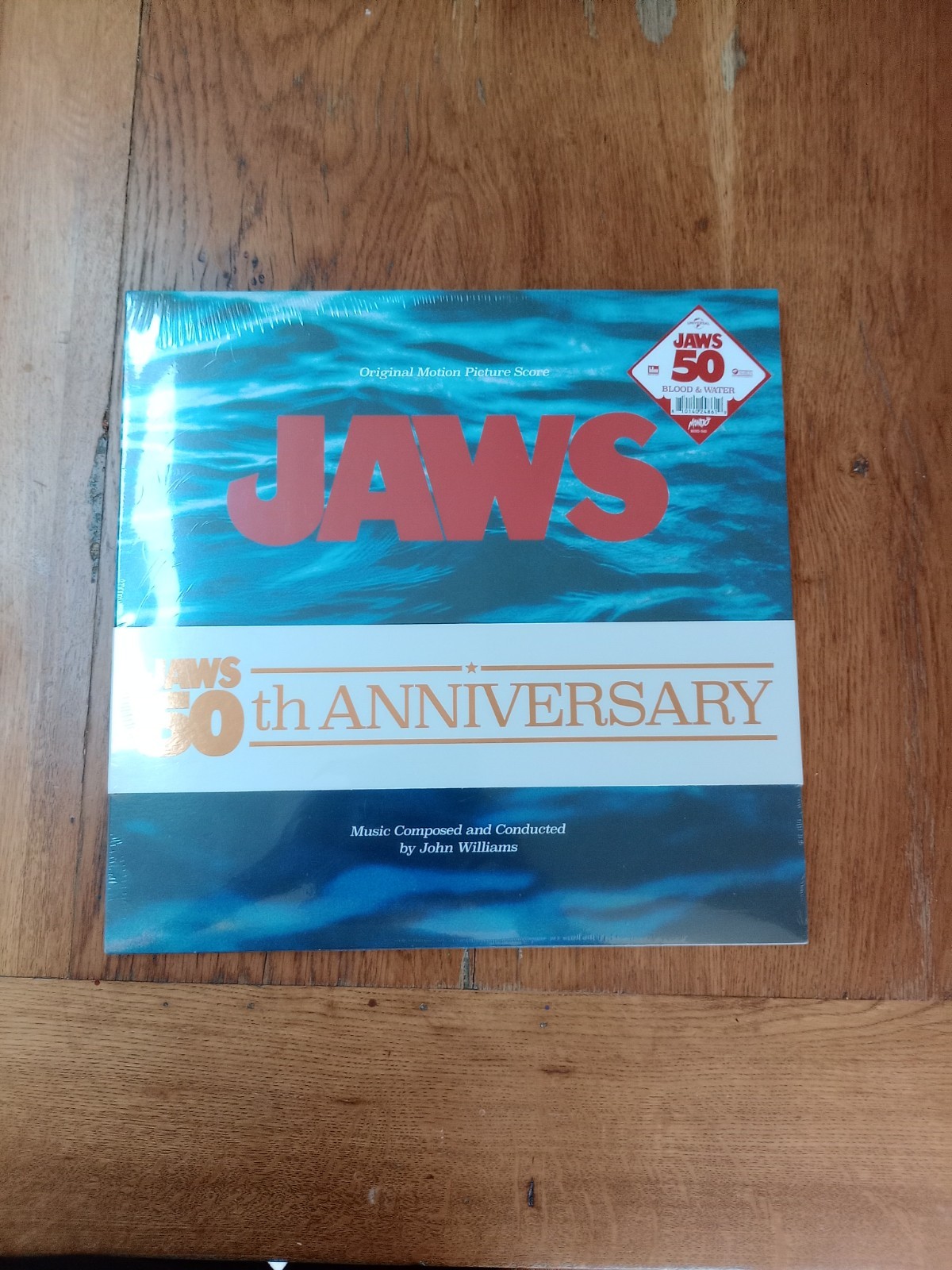 John Williams JAWS 50th Anniversary Soundtrack 2LP BLOOD & WATER Vinyl NEW mondo