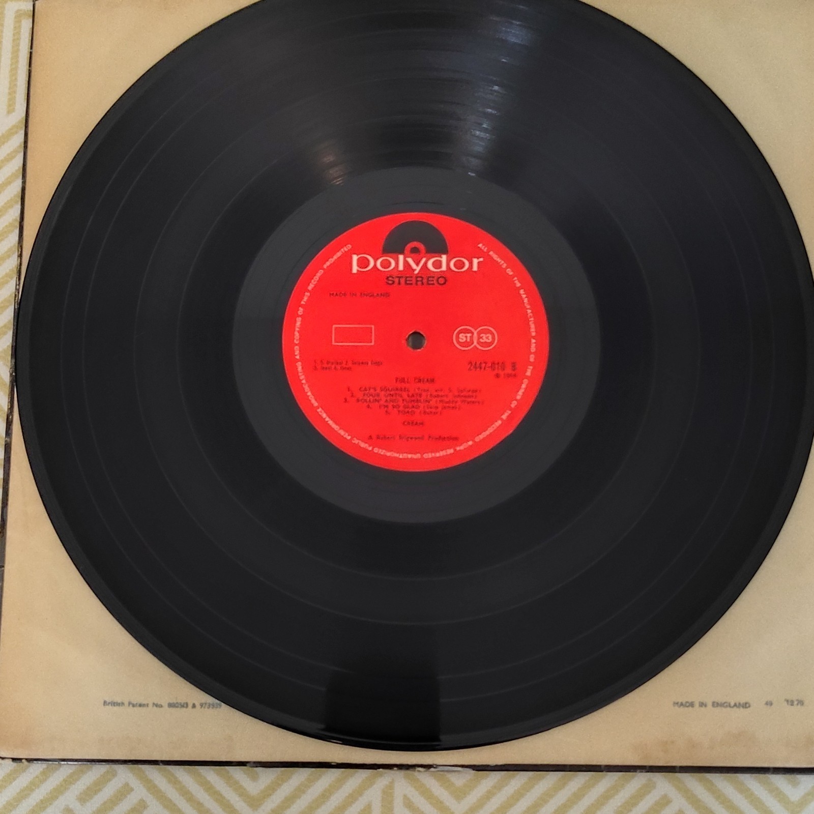 Cream Full Cream LP Vinyl 12″ 33 RPM Polydor Stereo 2447 010