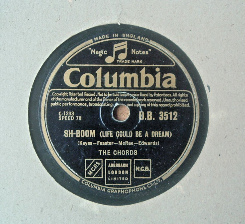 Rare Doo Wop THE CHORDS Sh-Boom/UK Columbia DB 3512 (1954)