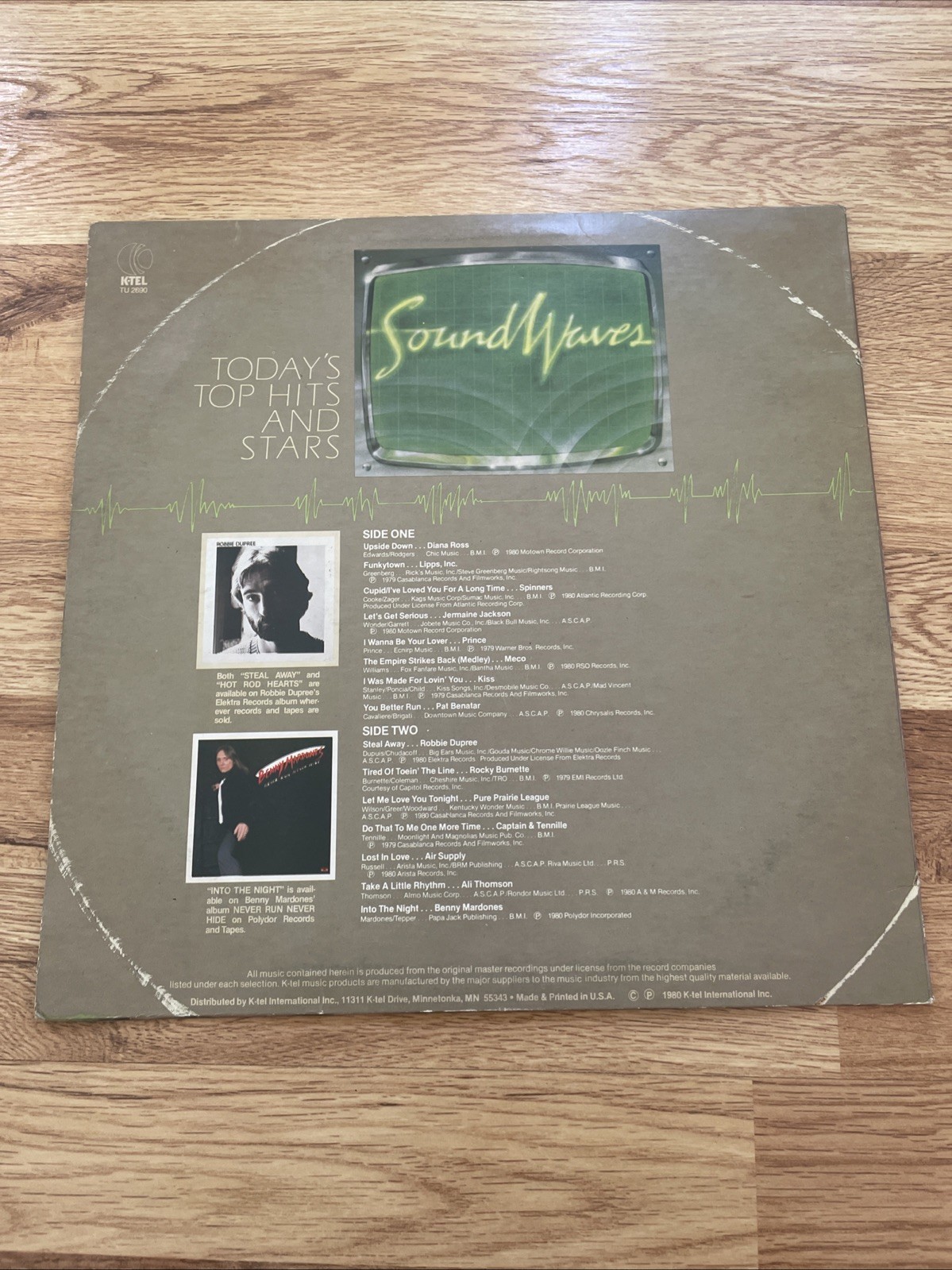 Sound Waves Today’s Top Hits And Star Vinyl. K-tel International TU 2690