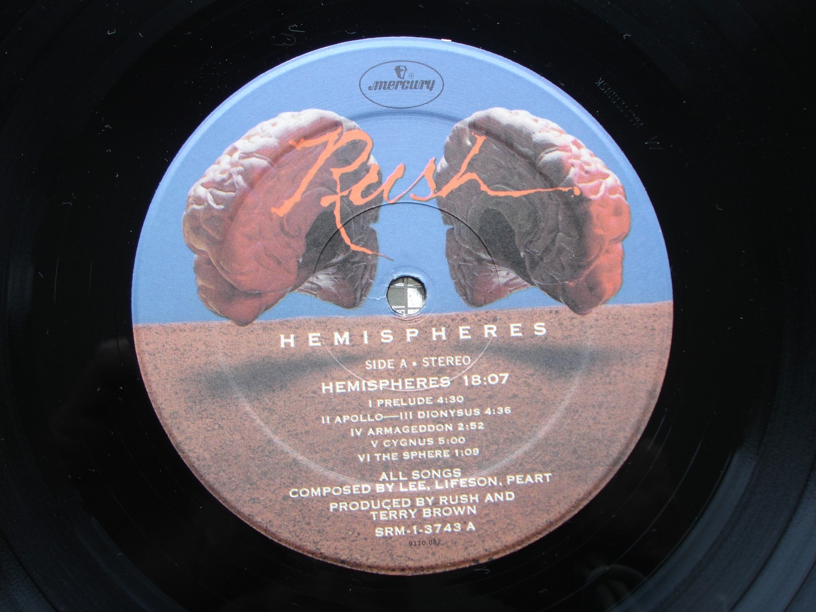 Rush ~ Hemispheres ~ 1985 Reissue LP Mercury SRM-1-3743