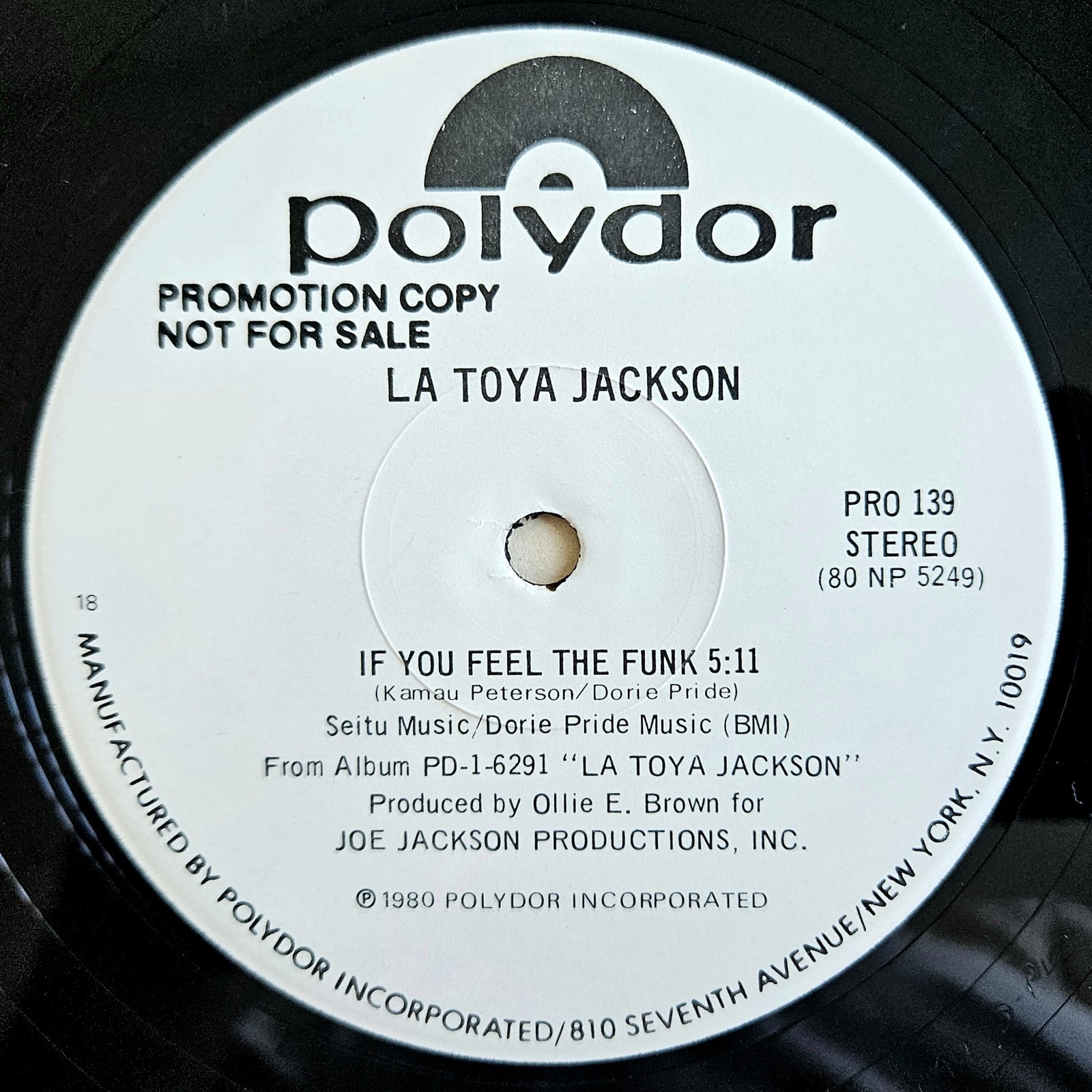 BOOGIE / DISCO-FUNK – LA TOYA JACKSON – IF YOU FEEL THE FUNK – POLYDOR OG PROMO