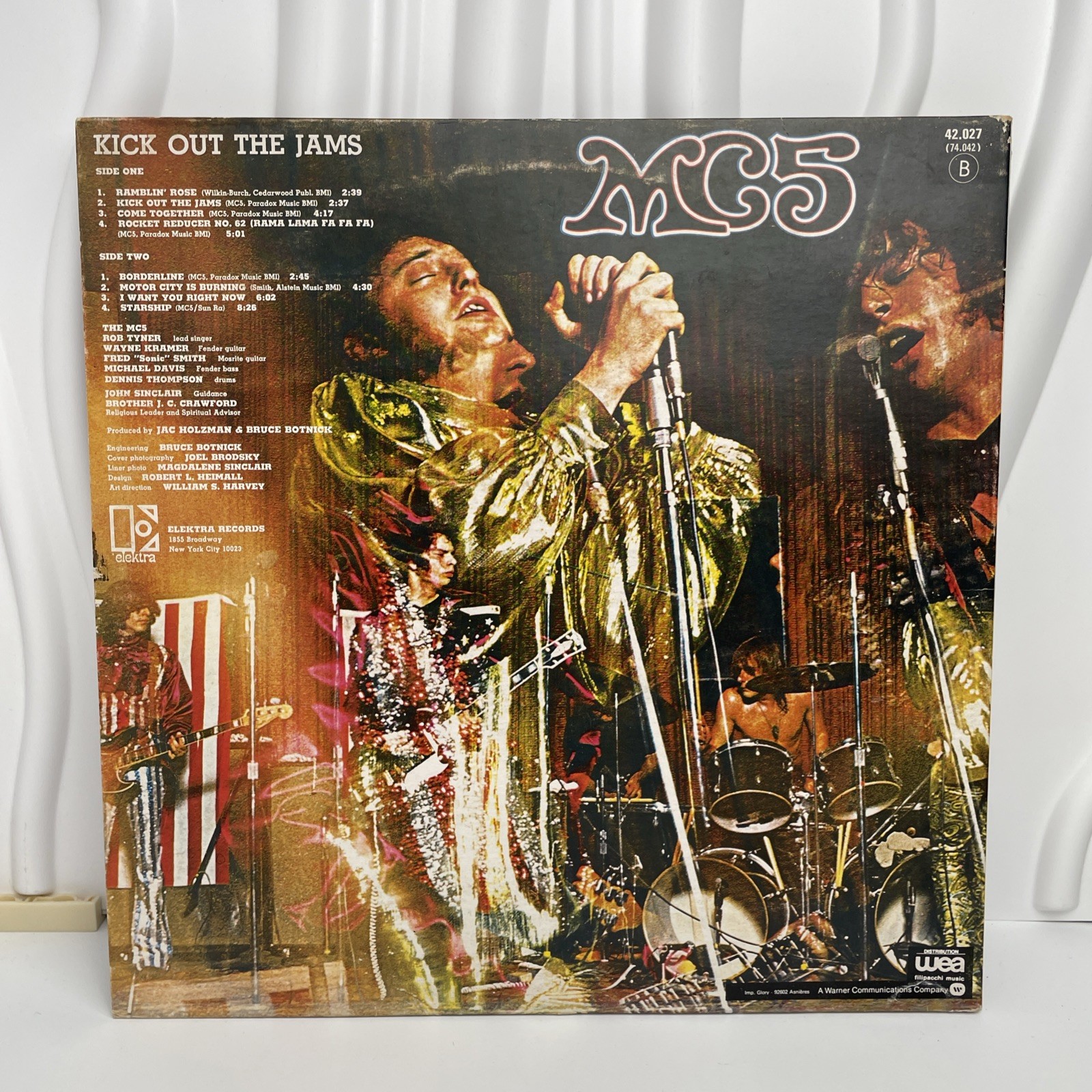 MC5 – Kick Out The Jams LP (1969) French A/B Press Elektra 1975 RE Vinyl is EX