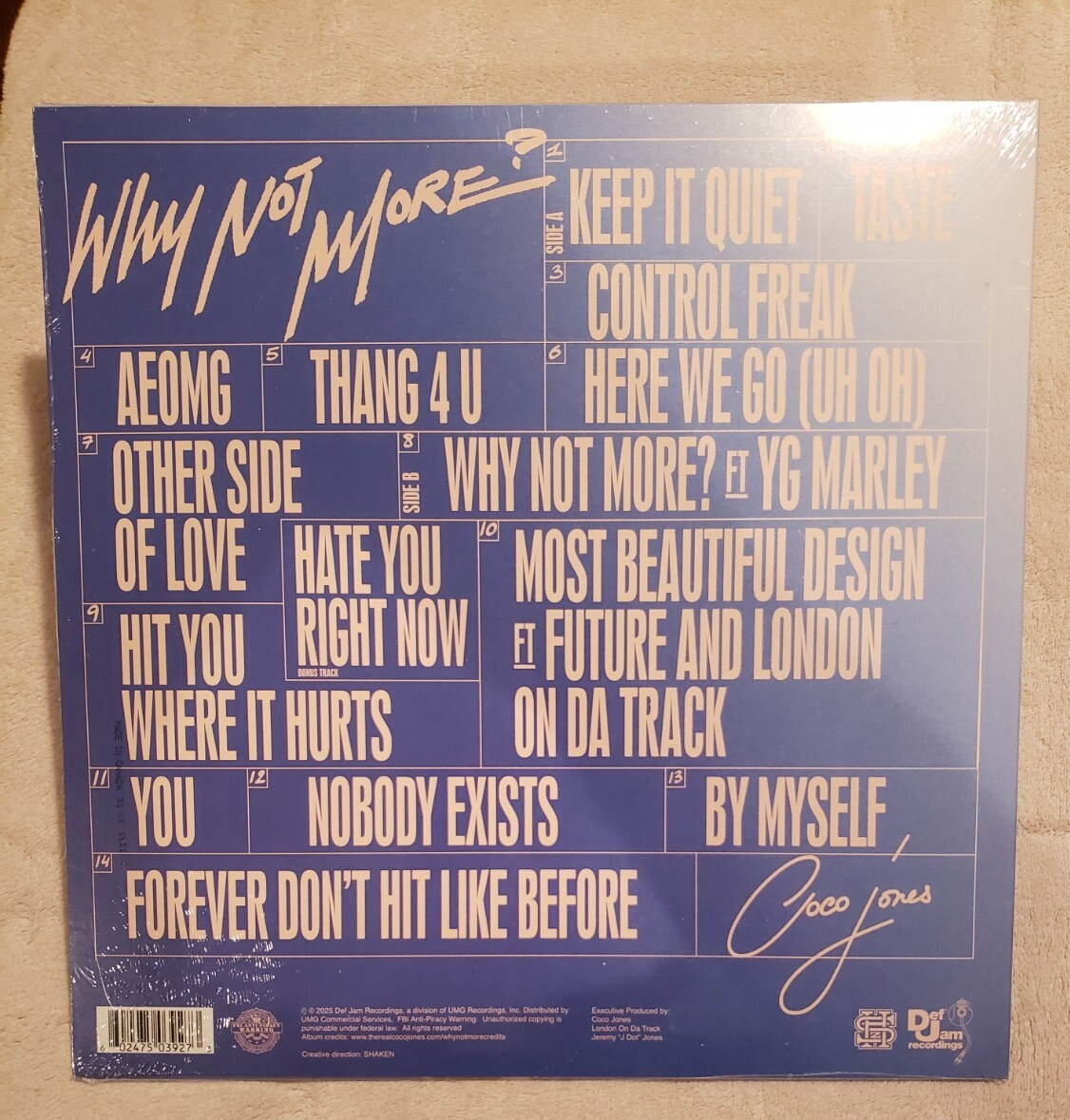 LP Coco Jones – Why Not More Limited Edition Blue Color Vinyl + Bonus Track